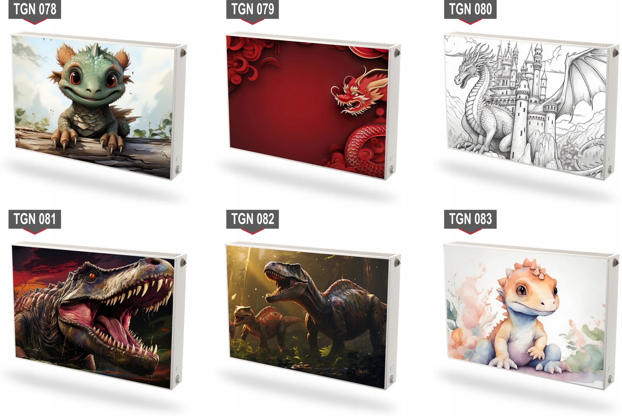 Mata magnetyczna magnes na grzejnik kaloryfer na wymiar MAŁY DINOZAUR