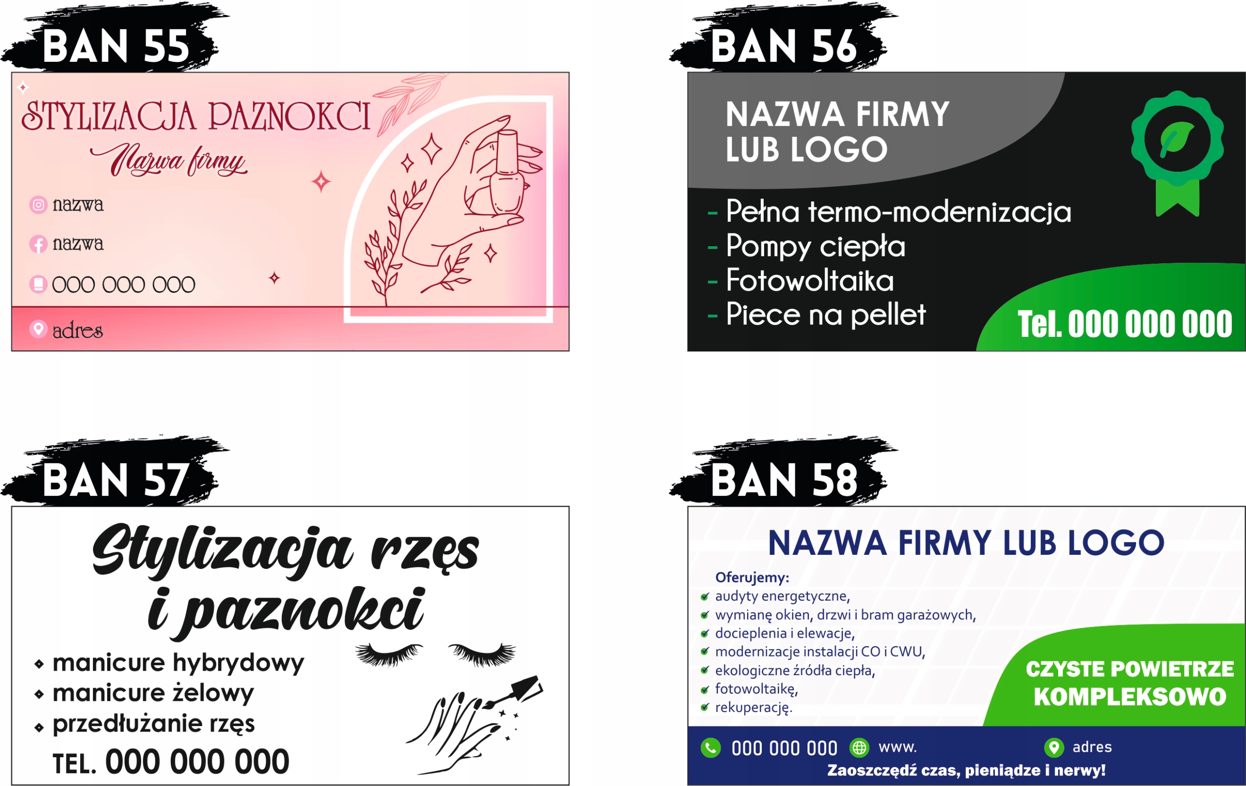 BANER OCZKOWANY reklamowy 100x50 cm różne wzory MECHANIK ELEKTRYK plandeka