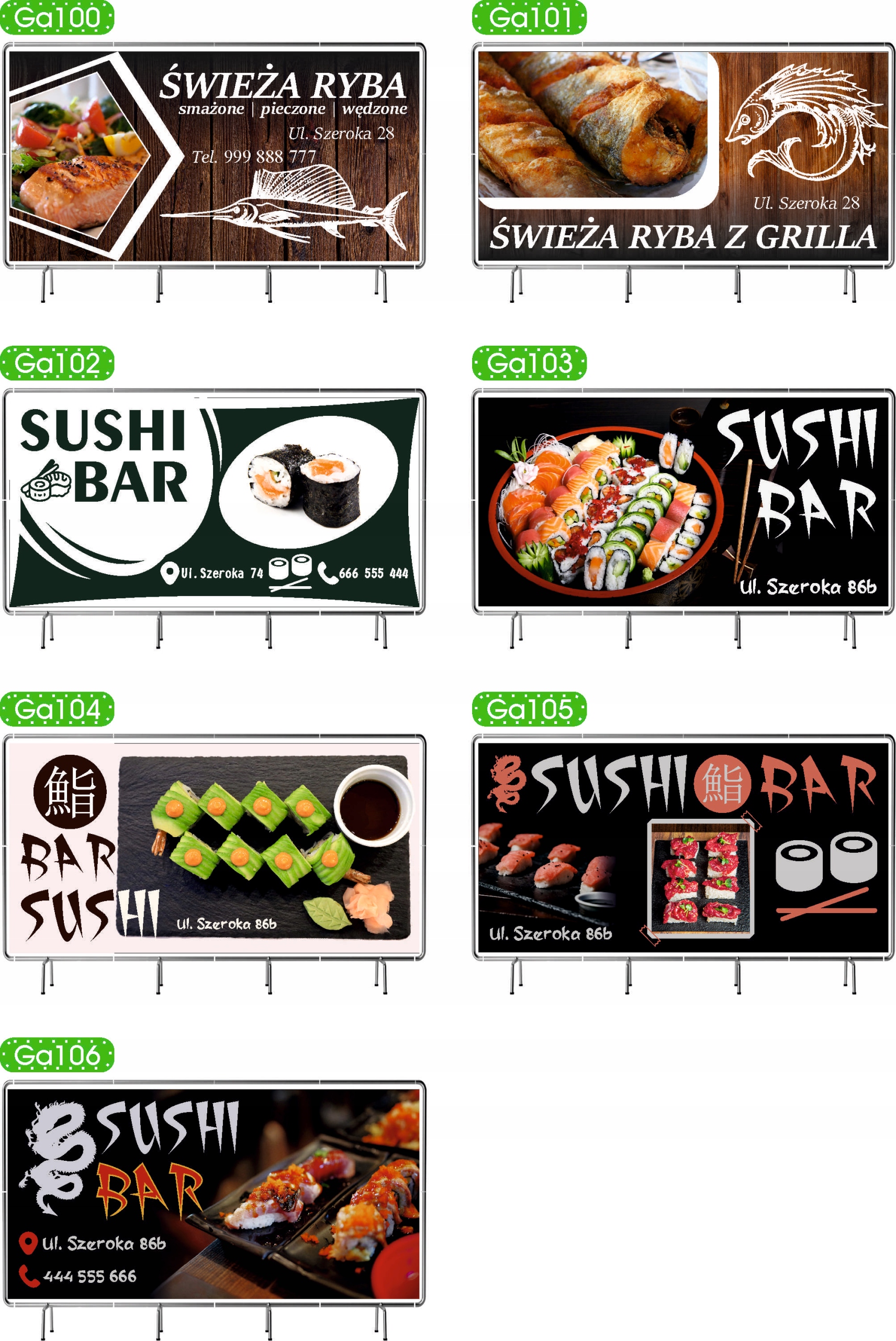 BANER REKLAMOWY 200x100 cm duży wybór różne wzory SUSHI BAR RESTAURACJA