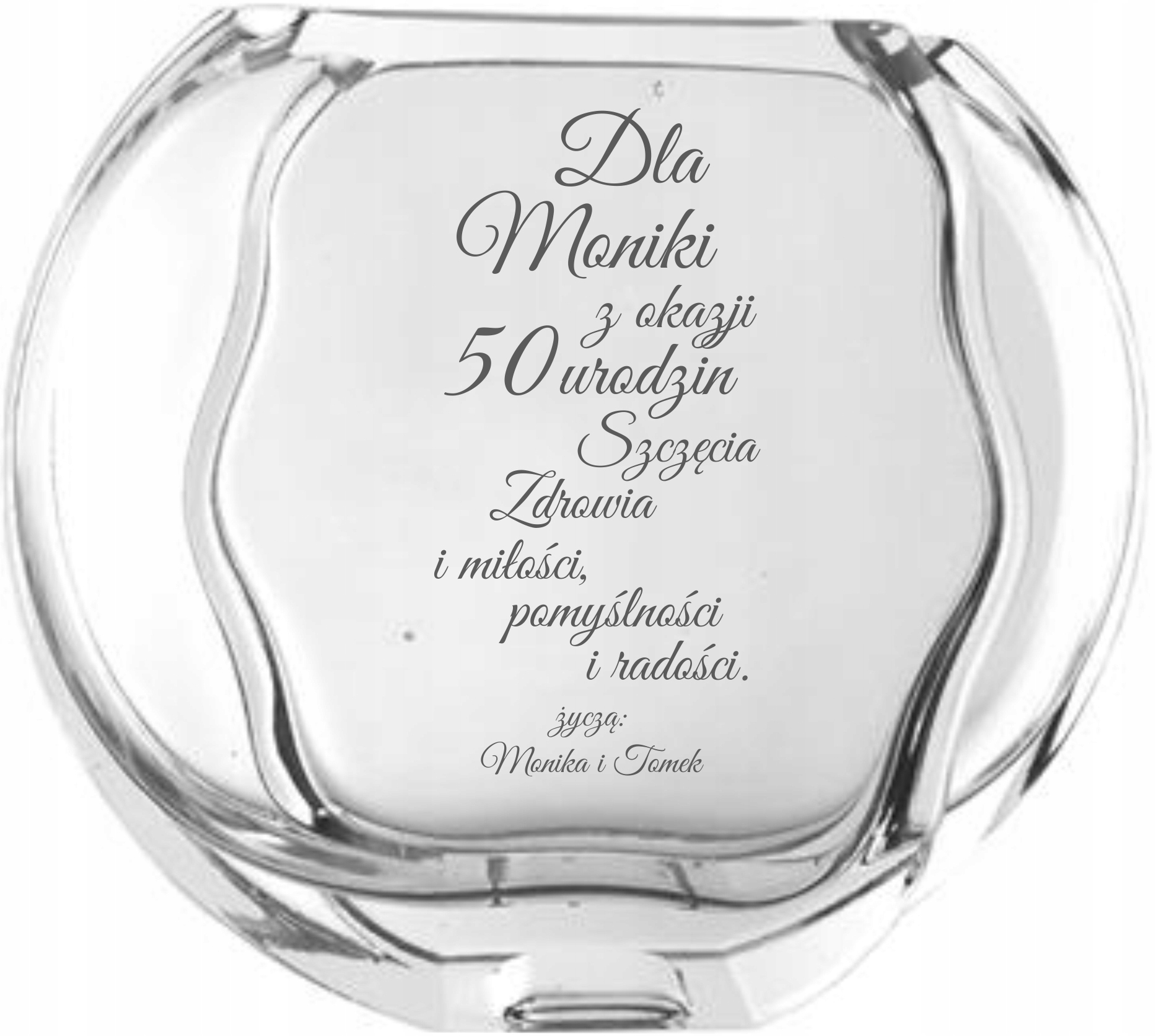 Wazon z grawerem PREZENT na urodziny 30 40 50 60