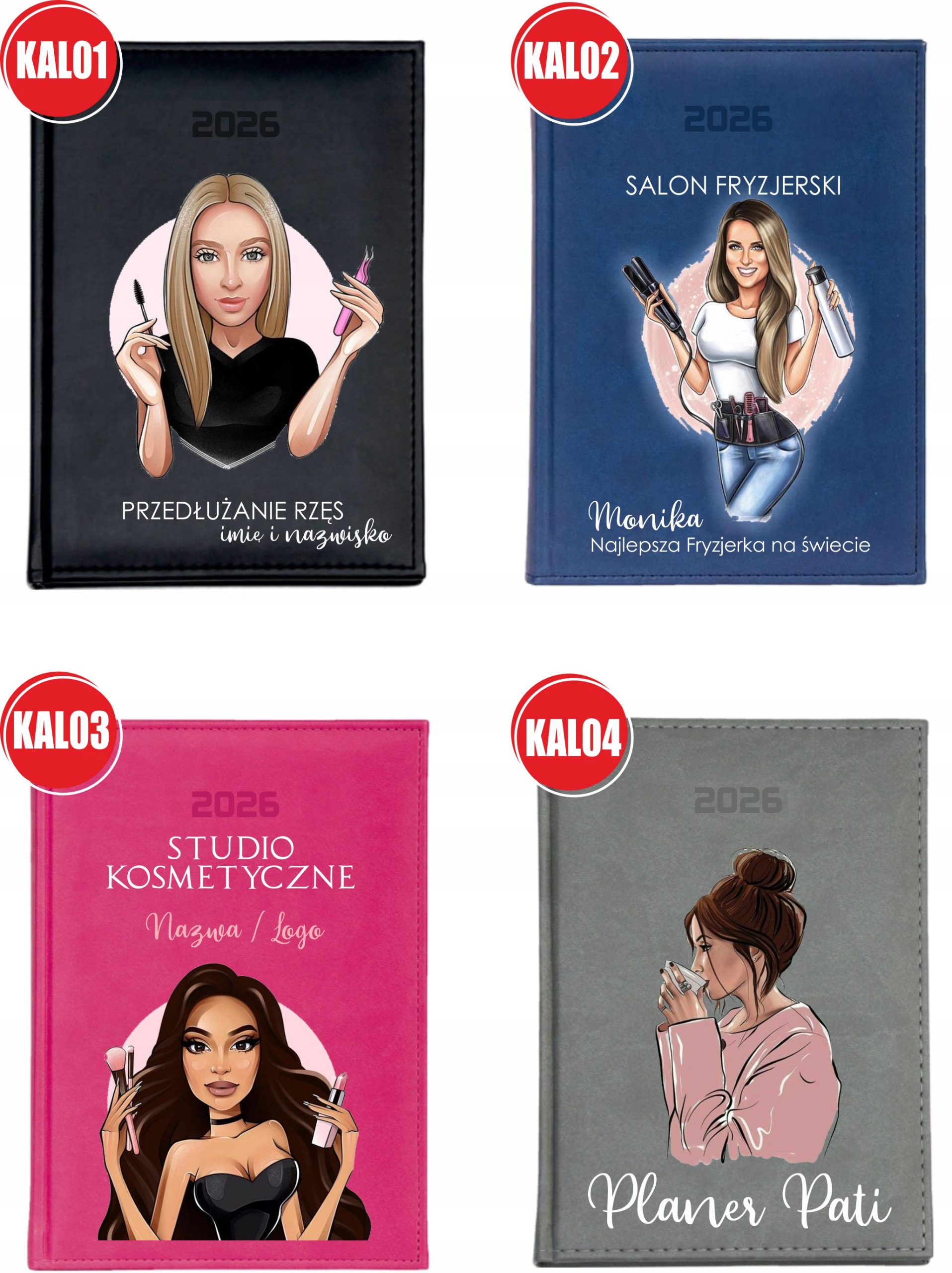 KALENDARZ A6 2026 TYGODNNIOWY terminarz z nadrukiem imieniem DLA BABCI