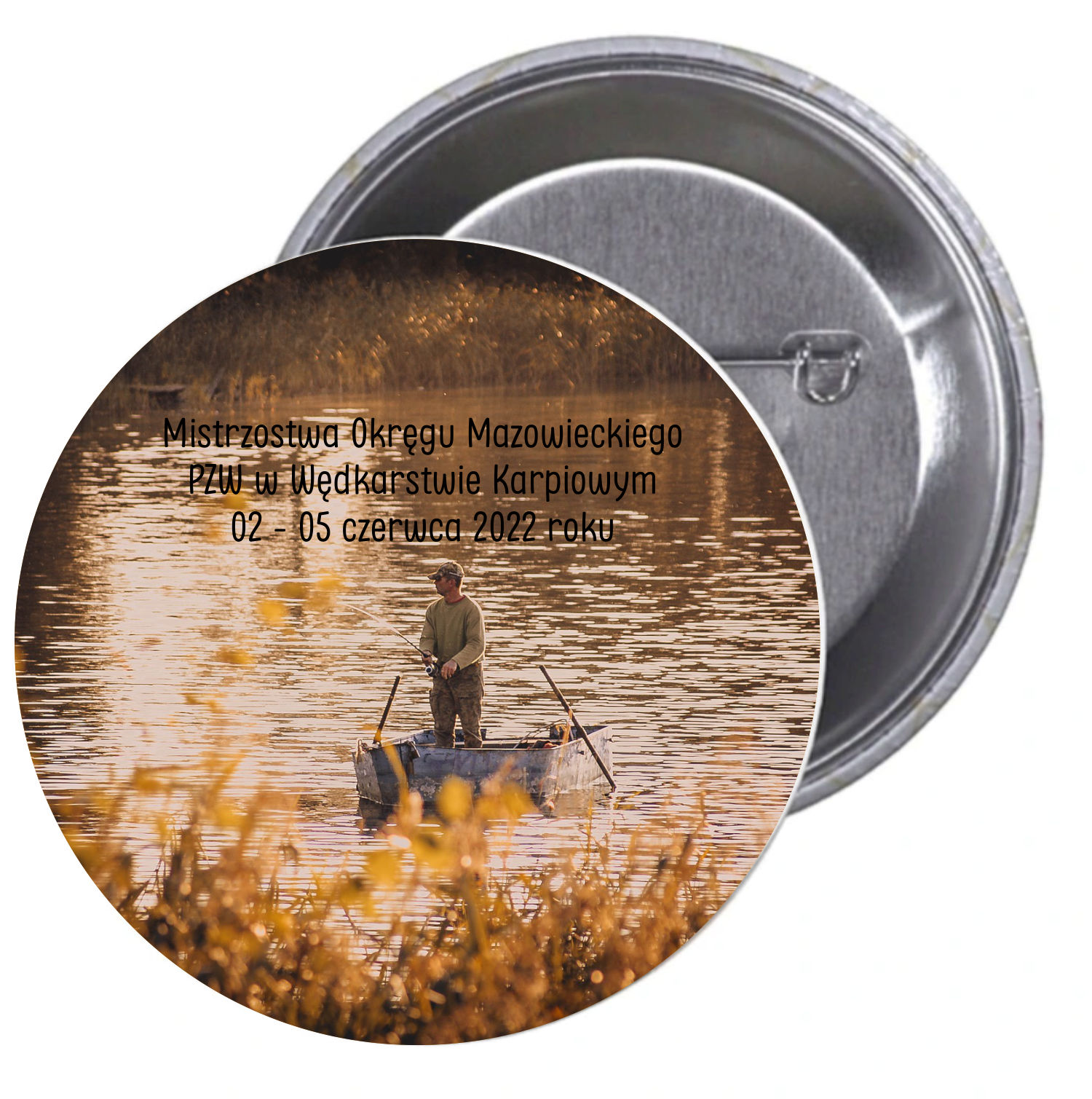 Przypinki buttony ZAWODY RYBACKIE HIT TANIO