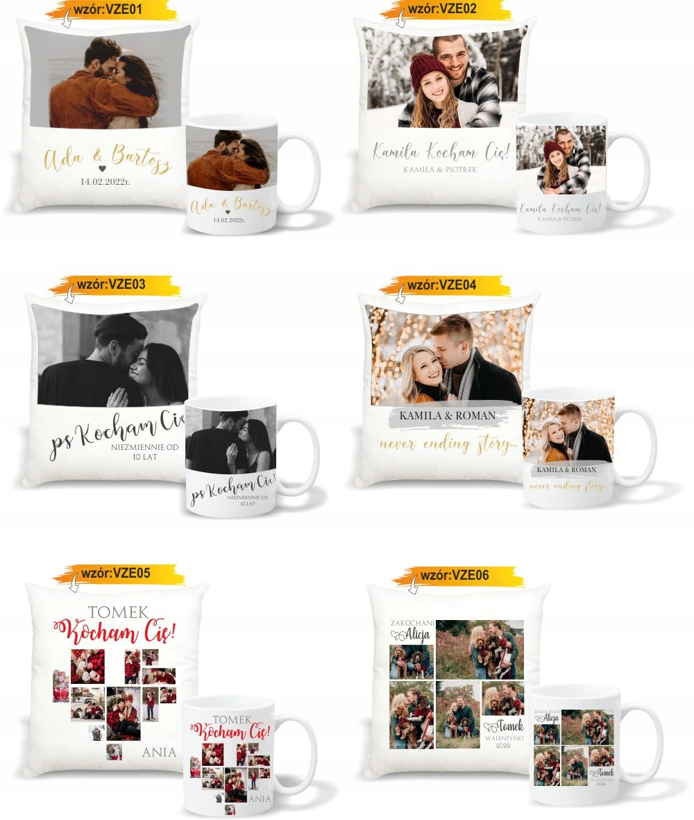 foto PODUSZKA KUBEK PREZENT na Walentynki z napis