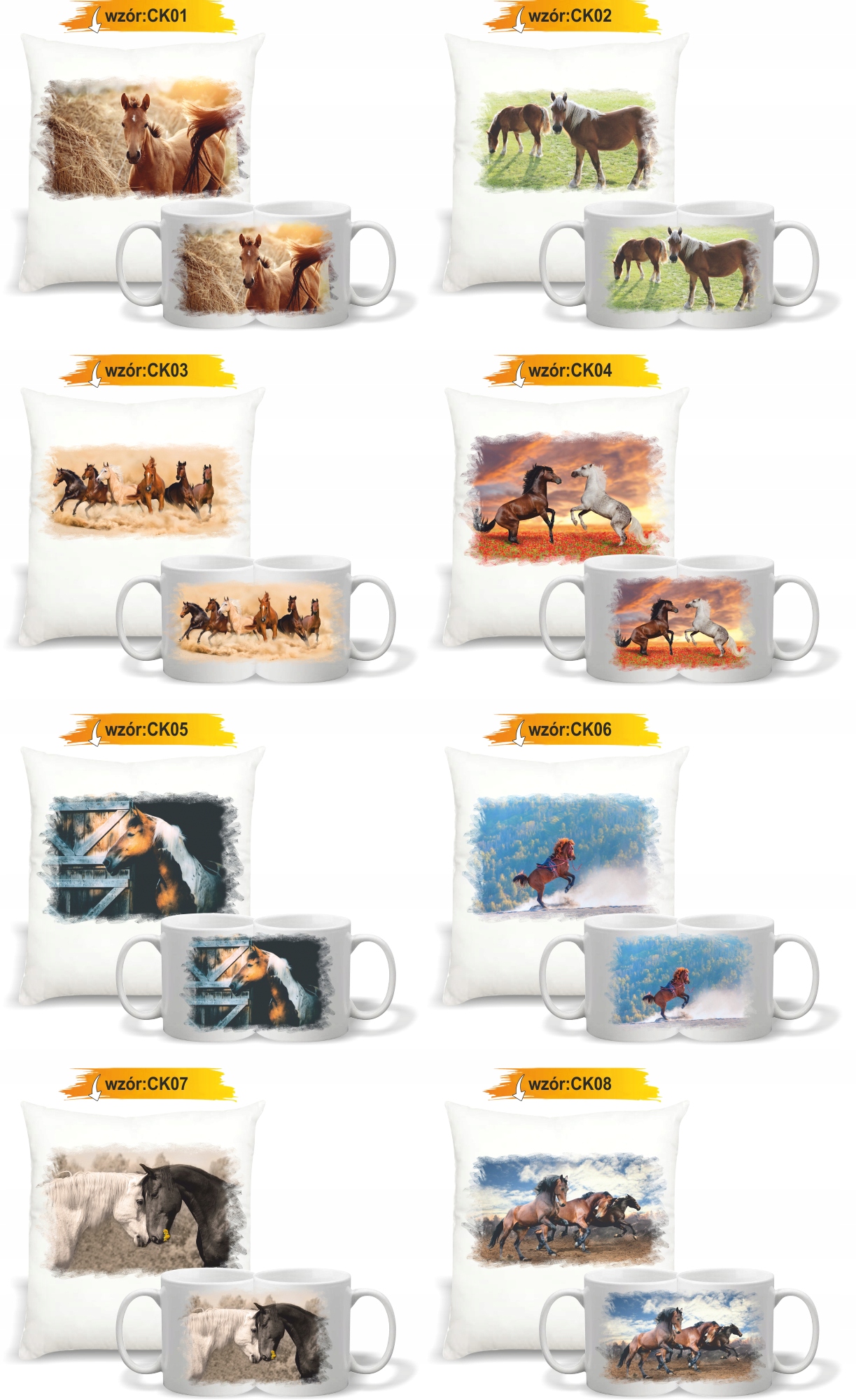 Zestaw PREZENTOWY PODUSZKA + KUBEK nadruk zdjęcie KONIA KOŃ RÓŻNE WZORY