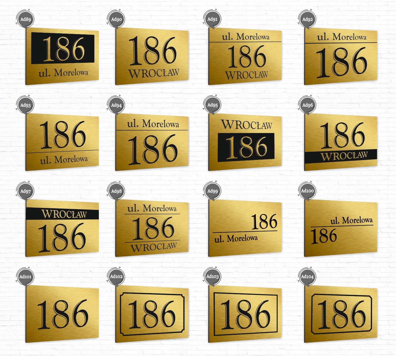 Tabliczka ADRESOWA Z TWOIM ADRESEM STRZAŁKA NUMER