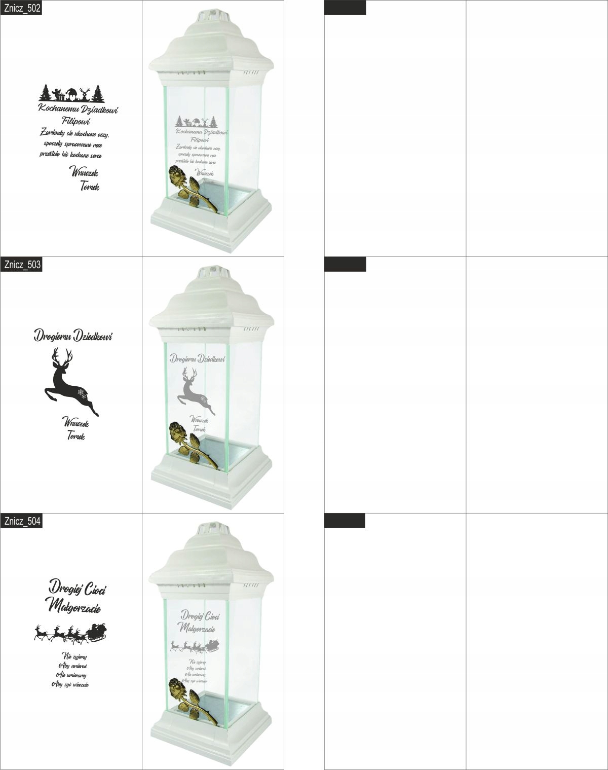 ZNICZ kapliczka WŁASNY GRAWER DLA BABCI lampion