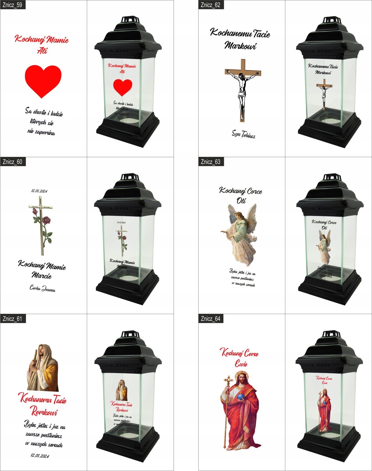 ZNICZ LAMPION WIELKANOCNY z nadrukiem dla ŻONY