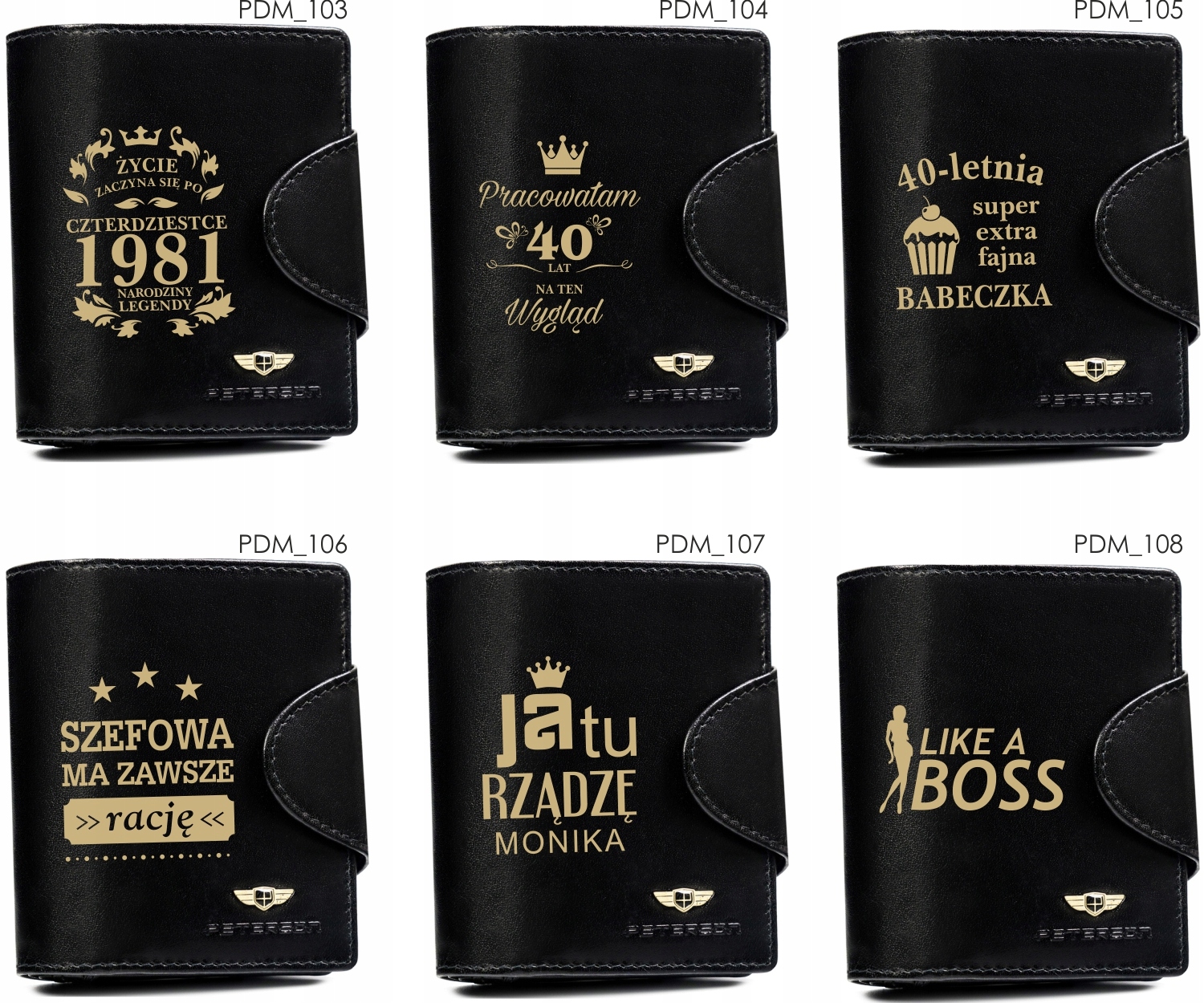 Portfel skórzany czarny damski prezent NA URODZINY OSIEMNASTKĘ z GRAWEREM