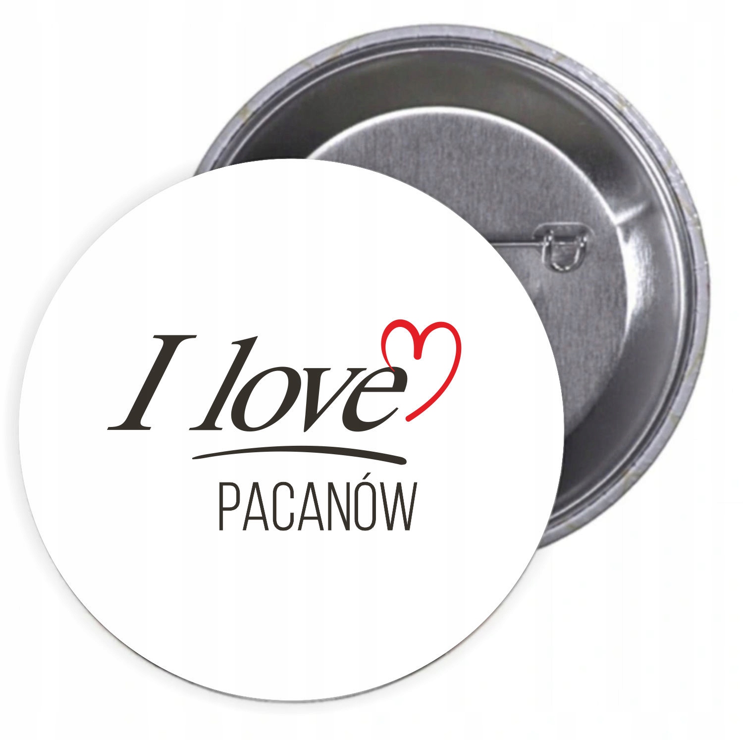 Przypinki buttony I LOVE PACANÓW z grafiką
