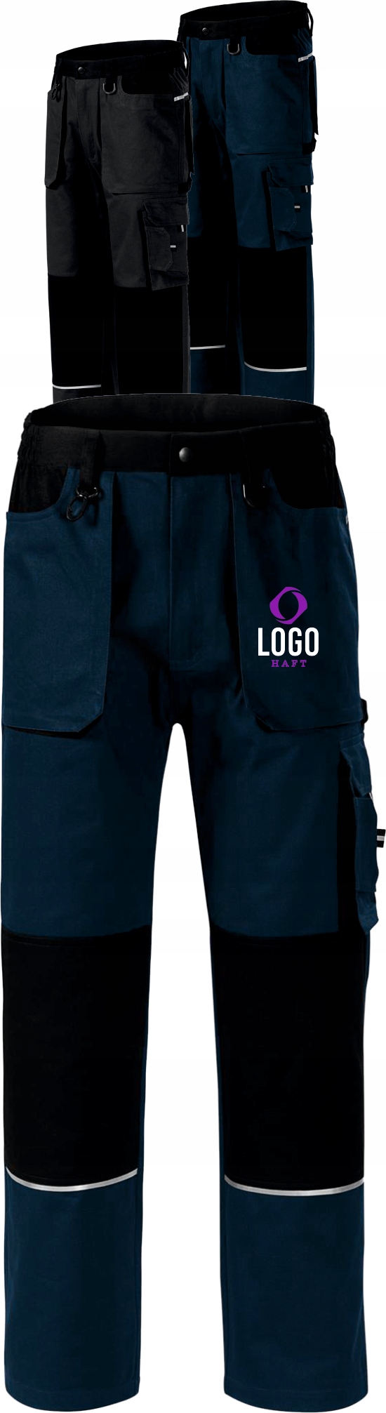 SPODNIE ROBOCZE Z WŁASNYM HAFTEM NADRUKIEM LOGO 10 SZT