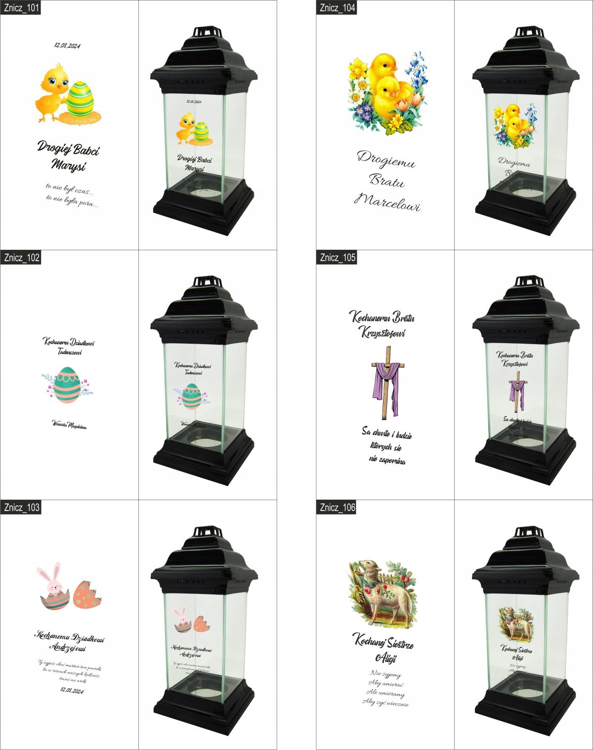 ZNICZ LAMPION WIELKANOCNY z grawerem UV dla TATY