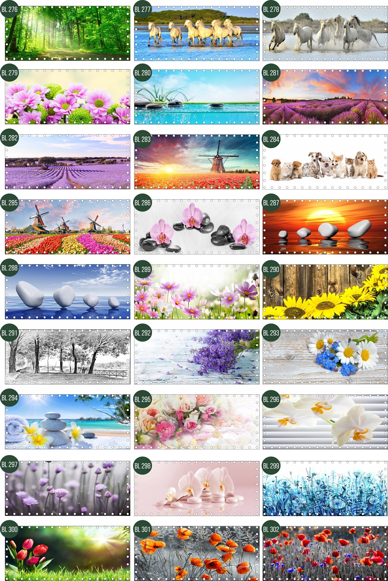 Osłona na balkon dekoracja balkonu SURFINIE kwiaty 10x10 cm