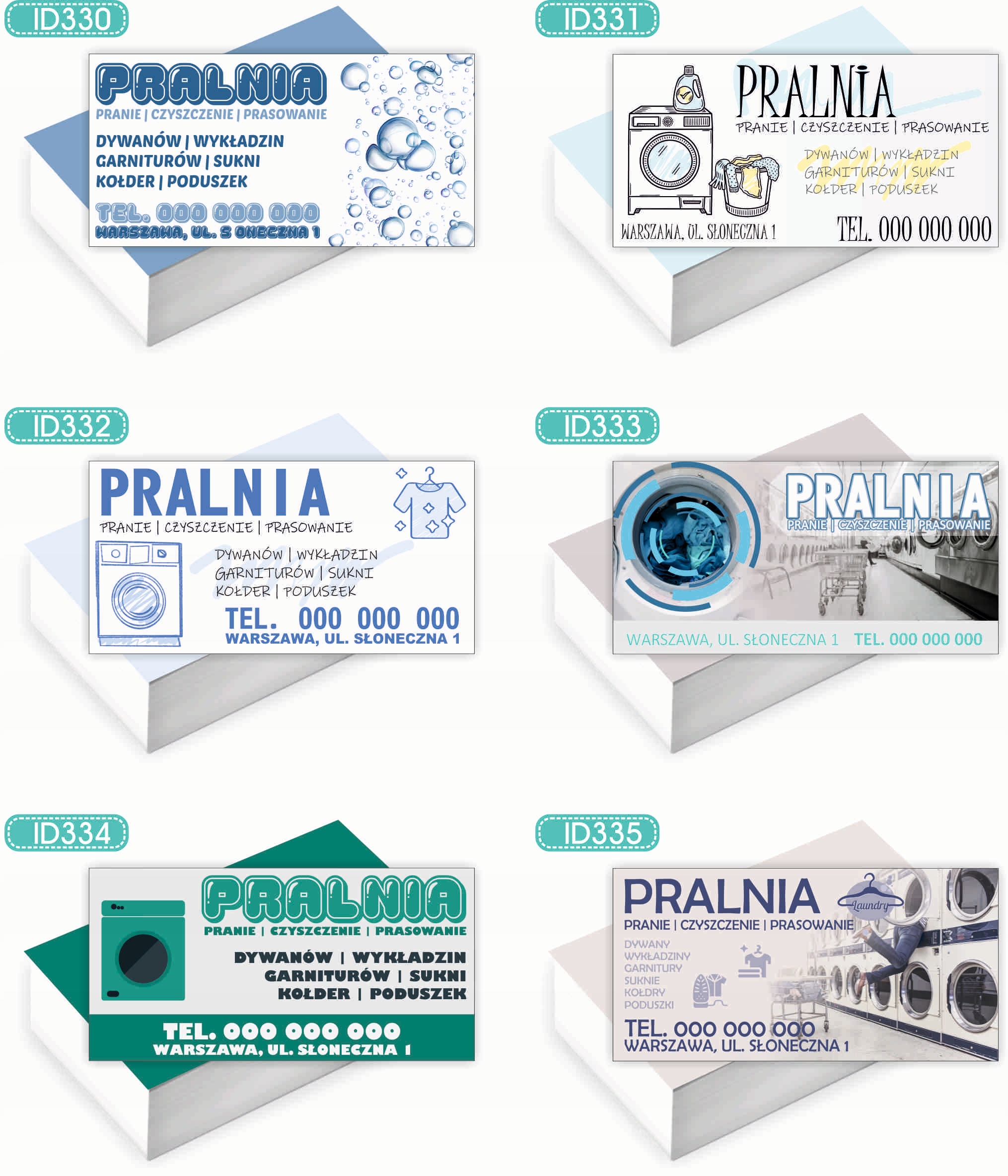 Wizytówki firmowe Foliowane 1000szt dużo różnych wzorów PRALNIA