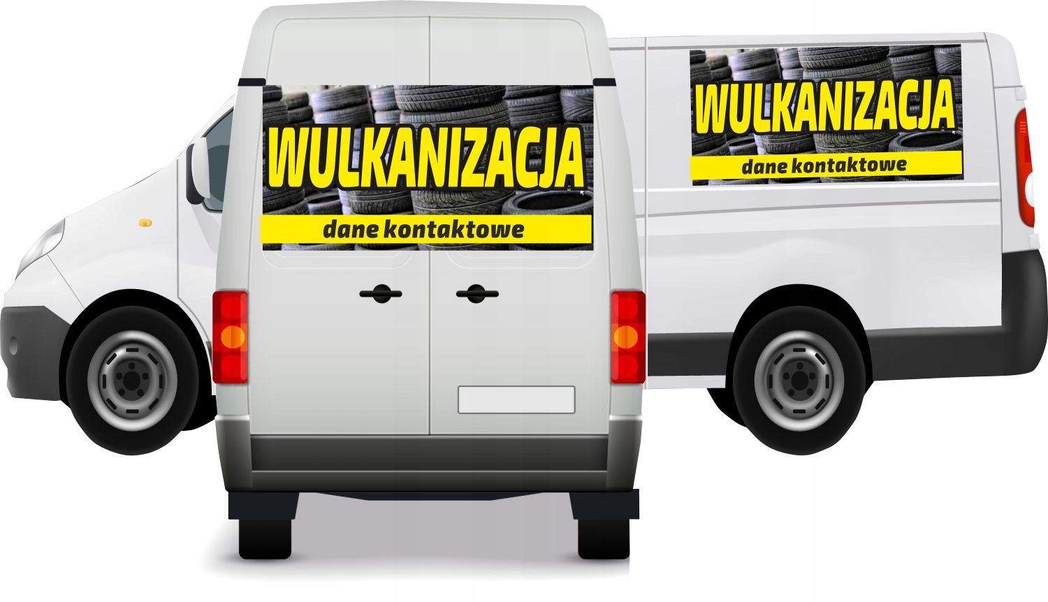 Reklama Naklejka na samochód WULKANIZACJA