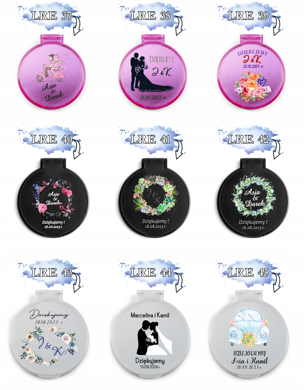 LUSTERKO personalizowane podziękowania dla gości na ŚLUB z nadrukiem UV
