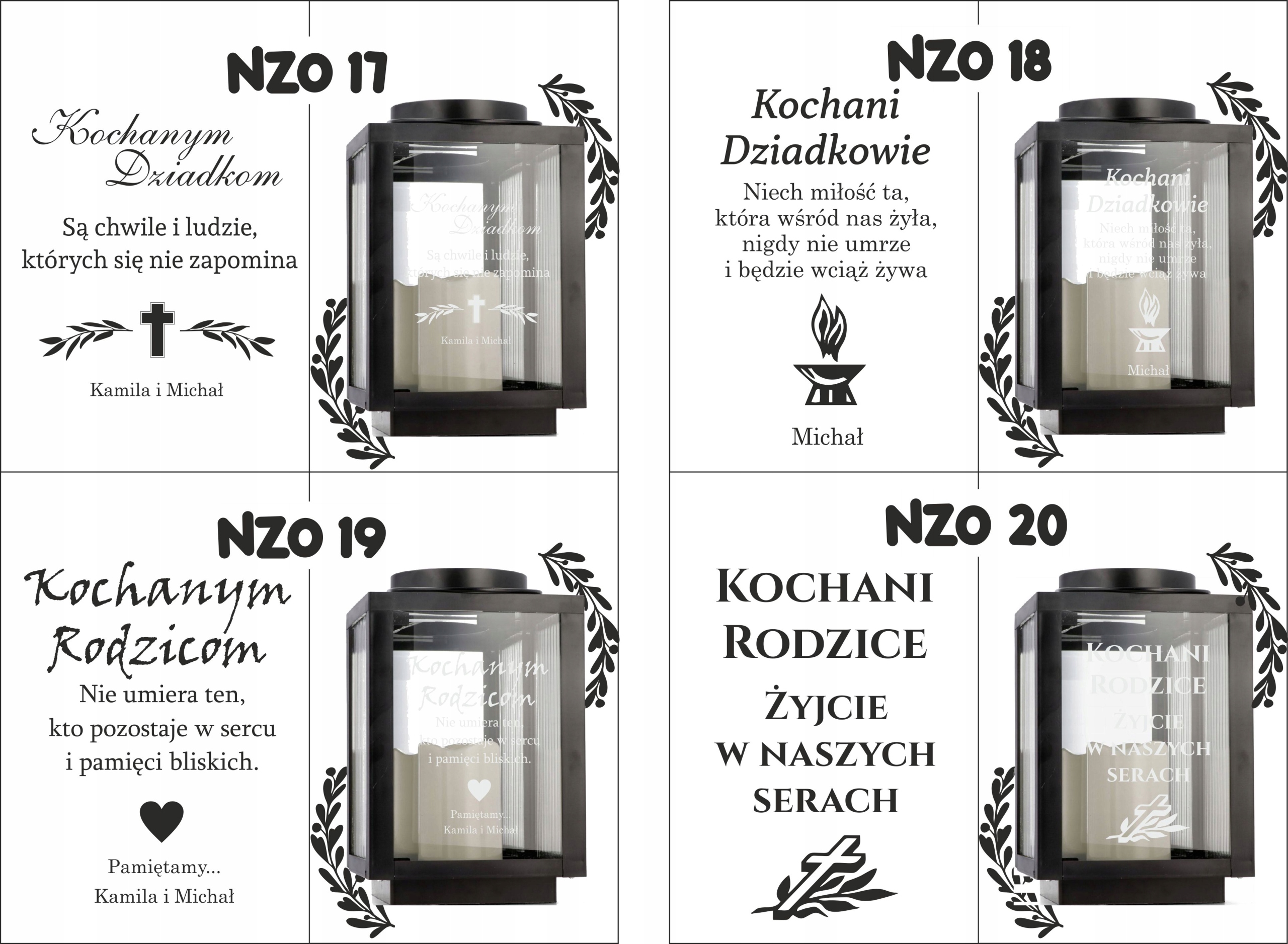 Latarenka na cmentarz z imieniem datą pamiątkowy znicz z osobistym tekstem