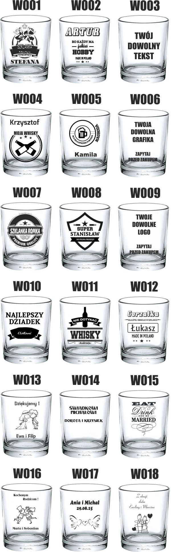 Szklanka WHISKY prezent na święta mikołajki grawer
