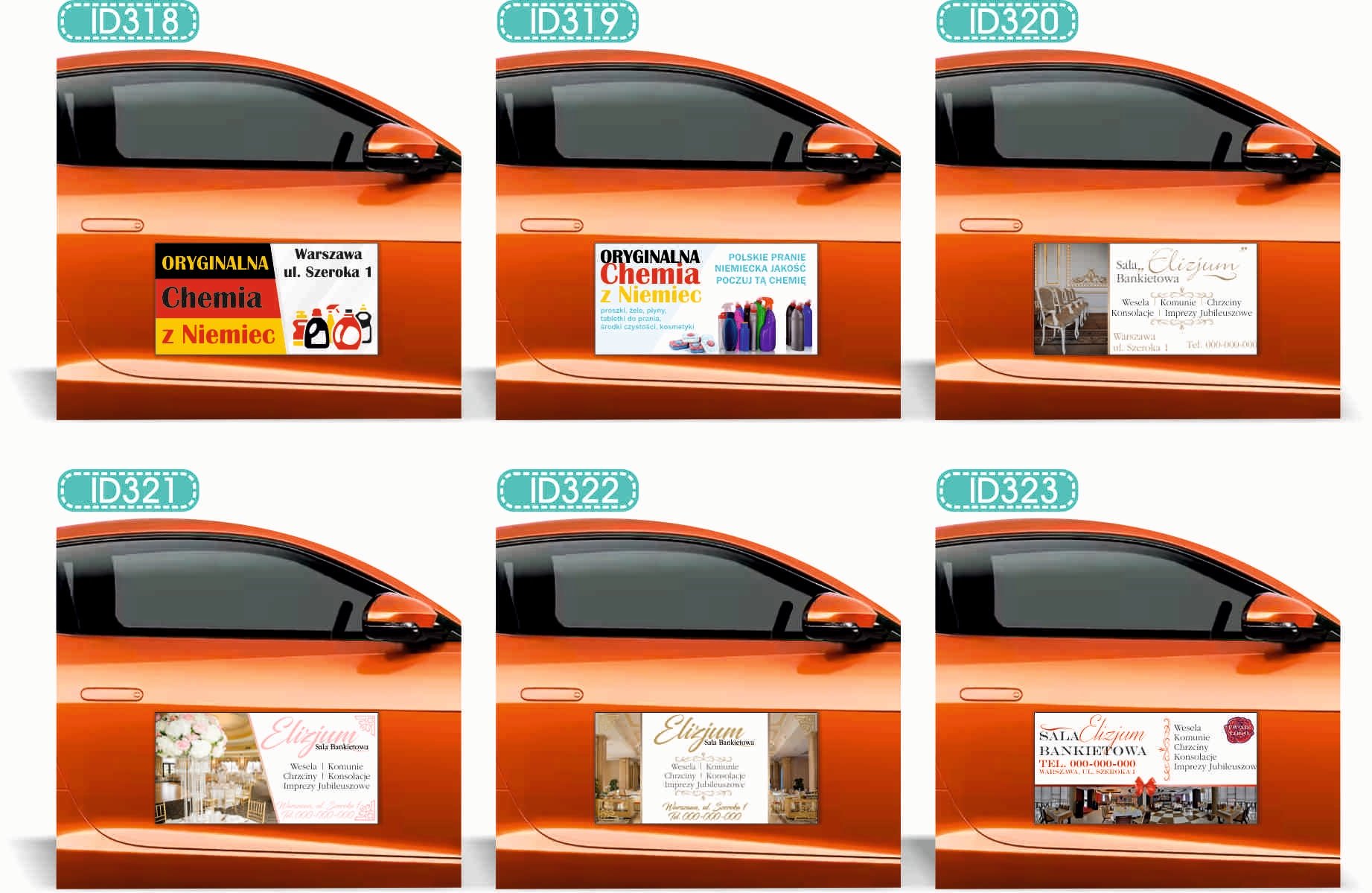 Magnes na samochód reklama magnetyczna 60x30 ORYGINALNA CHEMIA Z NIEMIEC