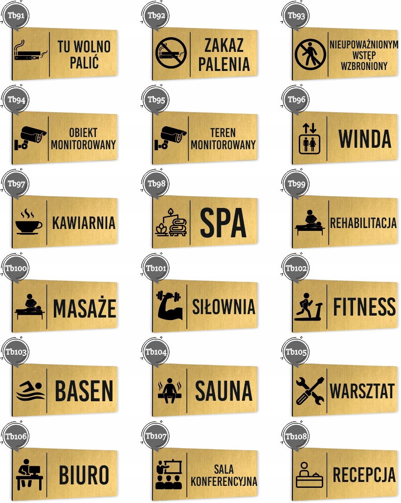 Tabliczka na drzwi znak napis Piktogram Tablica informacyjna Aluminium
