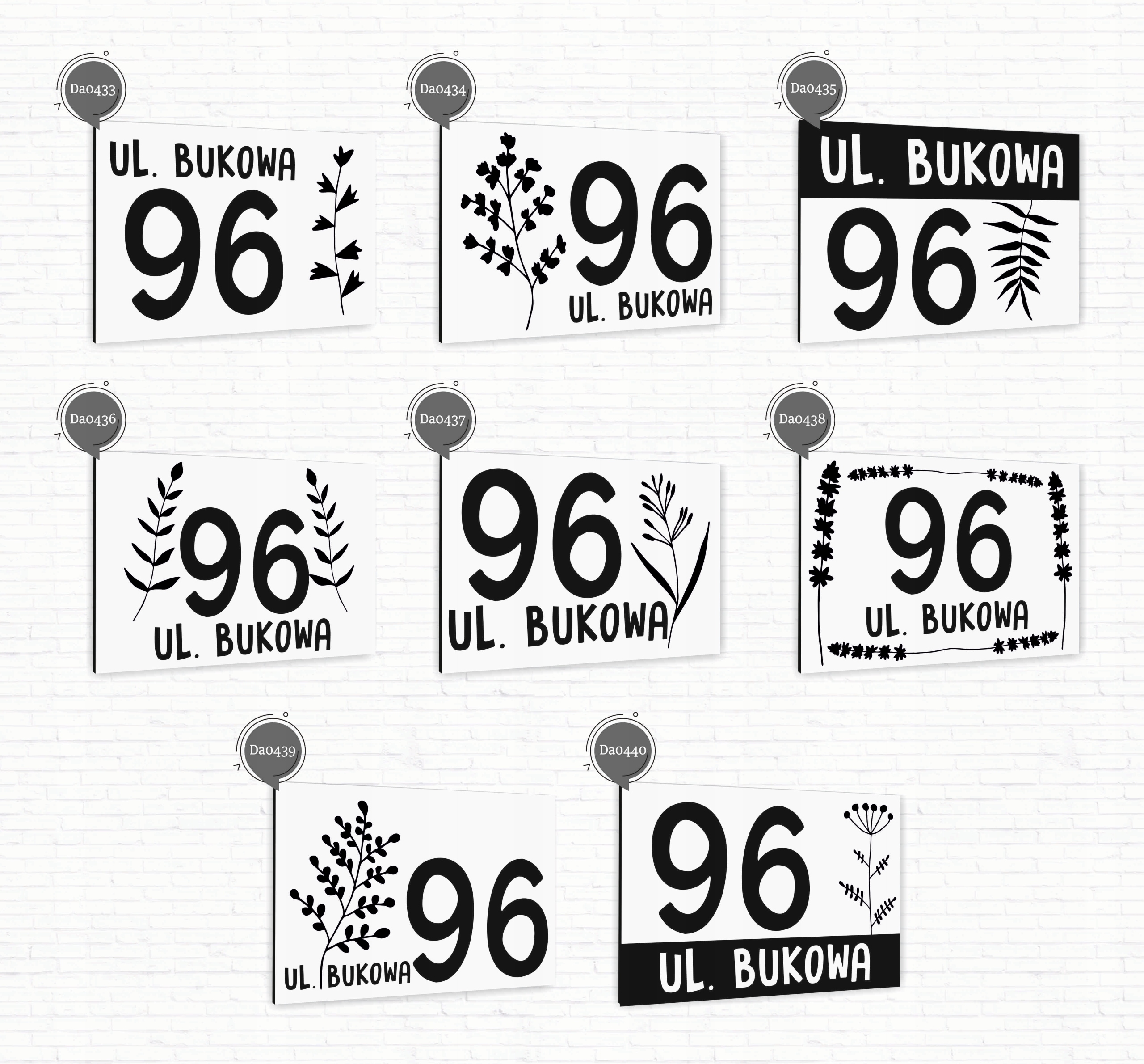 Tabliczka Tablica ADRESOWA ANTRACYT DIBOND 30x20 numer domu ul. dużo wzorów