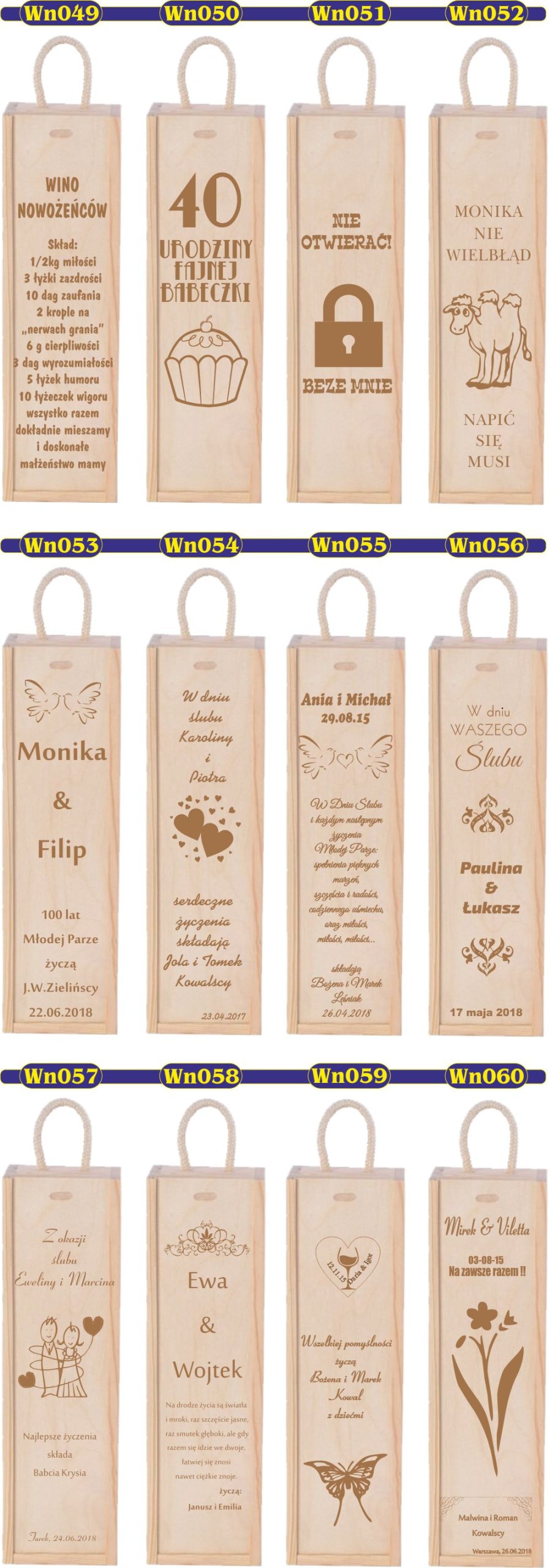 Skrzynka na wino grawer na DZIEŃ KOBIET z imieniem