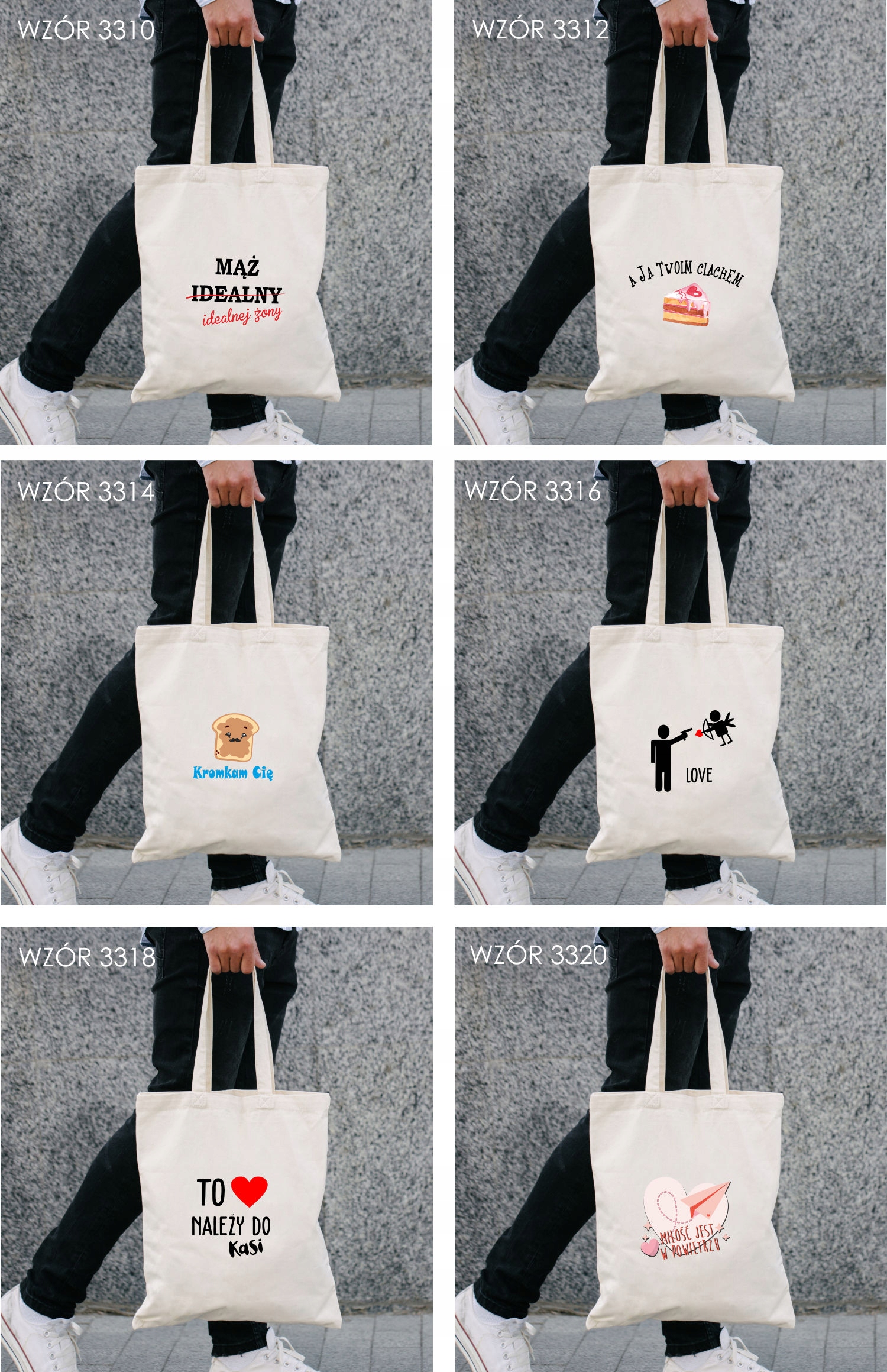 Eko Torba z nadrukiem PREZENT WALENTYNKI KAWUSIA