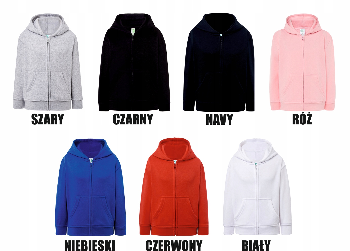 BLUZA dziecięca unisex z kapturem HAFT LOGO NAPIS GRAFIKA reklamowa 10 szt