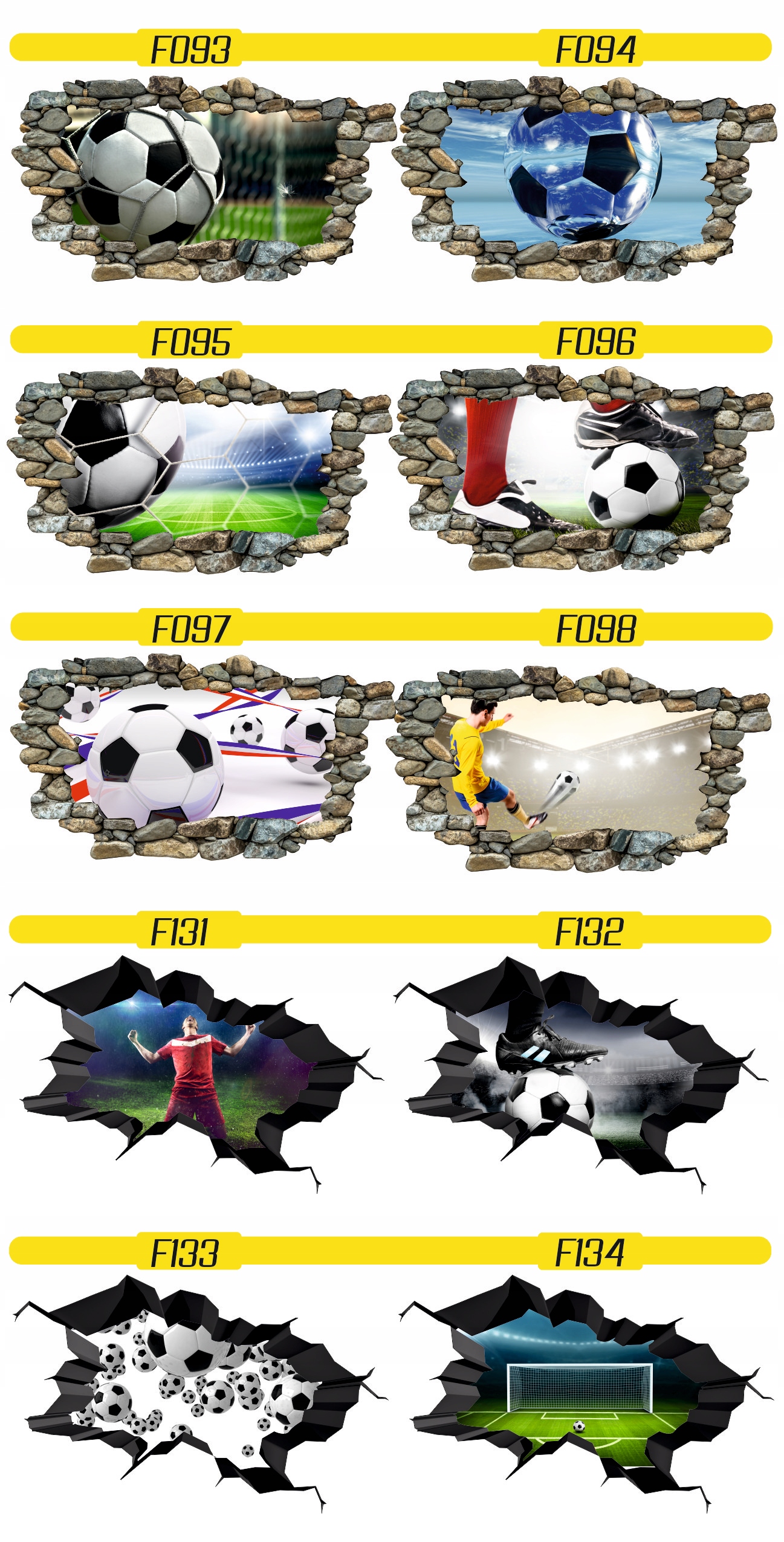 Naklejka samoprzylepna efekt 3D piłkarz stickers