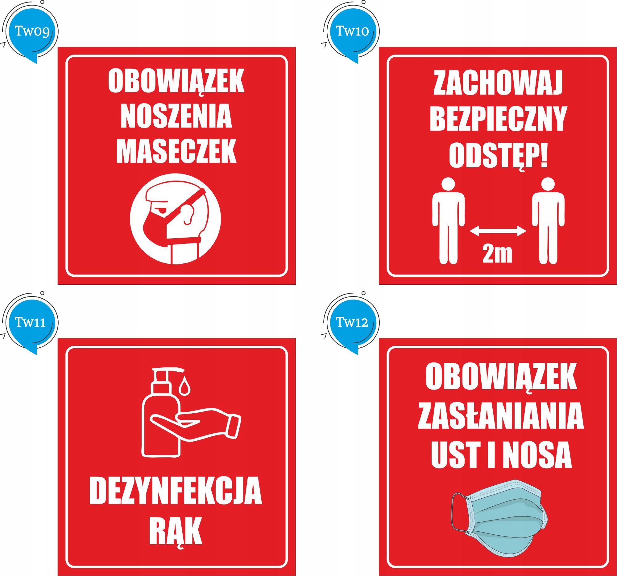 NAKLEJKA ostrzegawcza wstęp tylko w maseczce