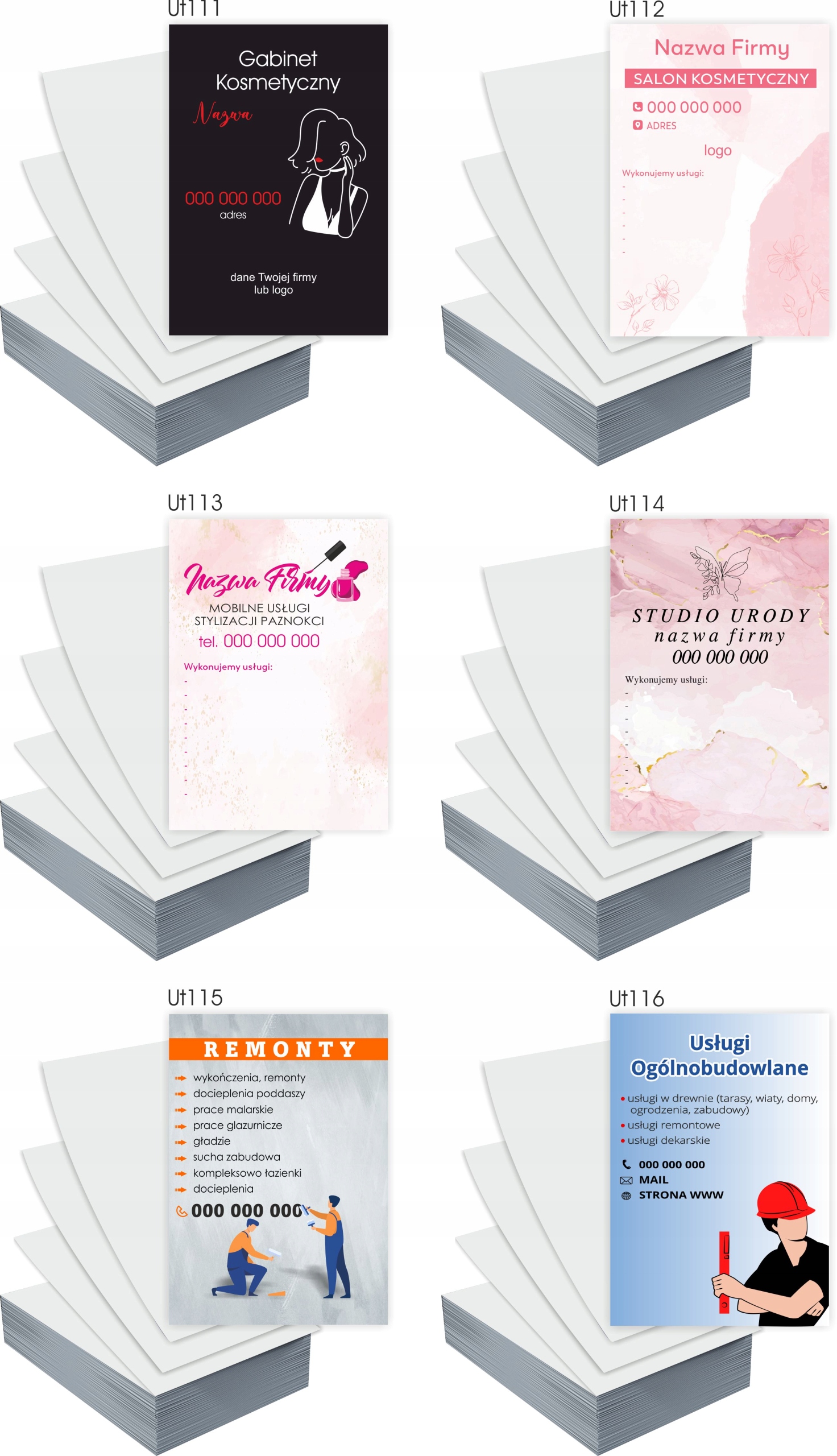 Ulotki A6 1000 szt firmowe + PROJEKT GRATIS USŁUGI KOPARKO ŁADOWARKĄ