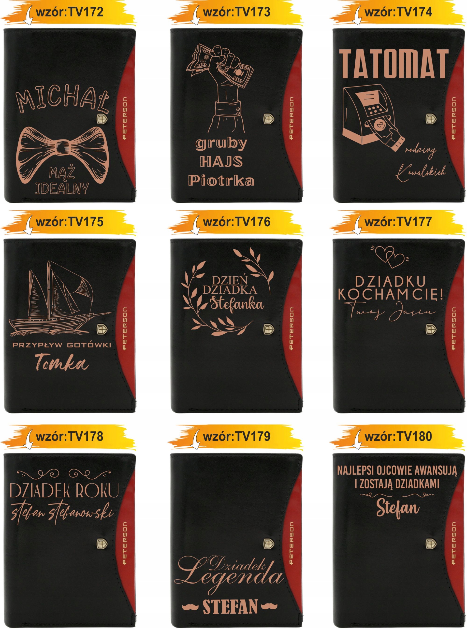 Portfel męski skórzany GRAWEROWANY prezent dla brata twój napis tekst