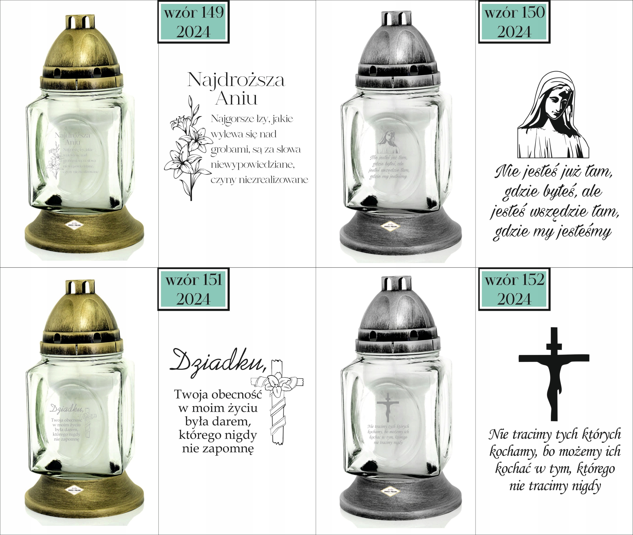 ZNICZ szklany GRAWER KAPLICZKA personalizowany TWÓJ NAPIS dla babci dziadka