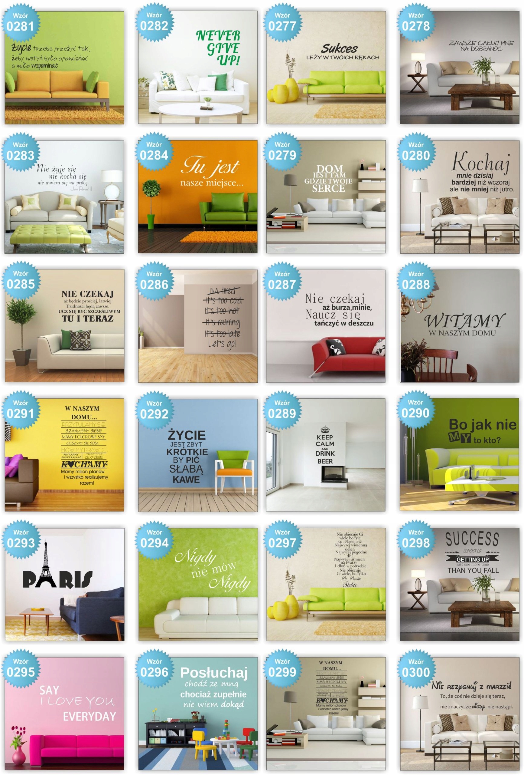 NAKLEJKA samoprzylepna NAPIS CYTATY na ścianę