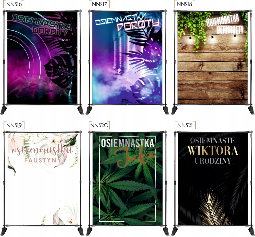 Tło do zdjęć ŚCIANKA z imieniem 18 25 30 urodziny