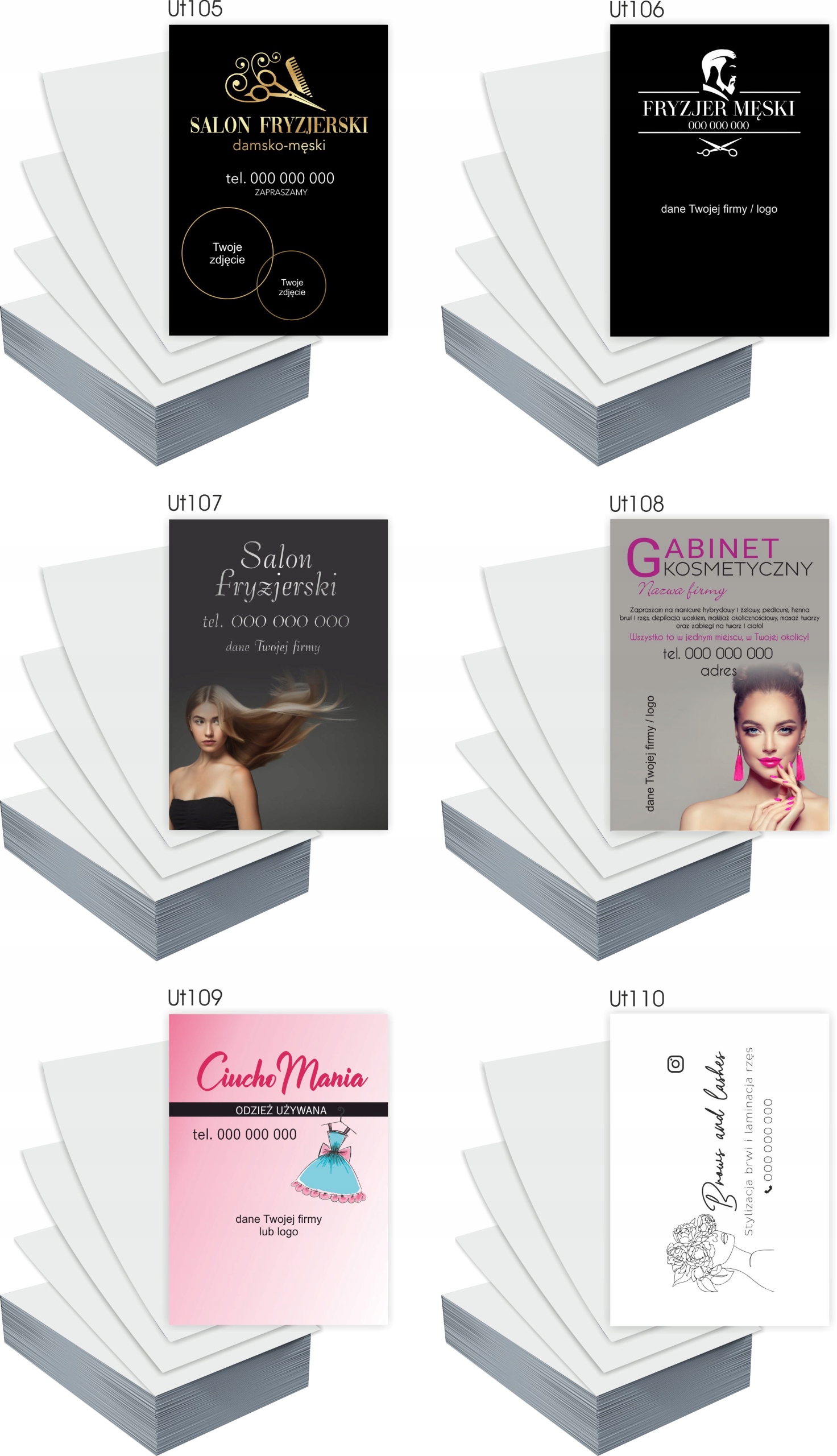 Ulotki A6 1000szt reklamowe STYLIZACJA BRWI LAMINACJA RZĘS + PROJEKT GRATIS