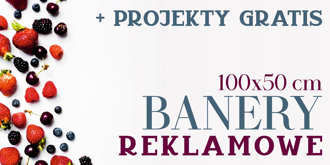 BANER REKLAMOWY plandeka oczkowany 100x50 DOWOLNA GRAFIKA DOWOLNY TEKST