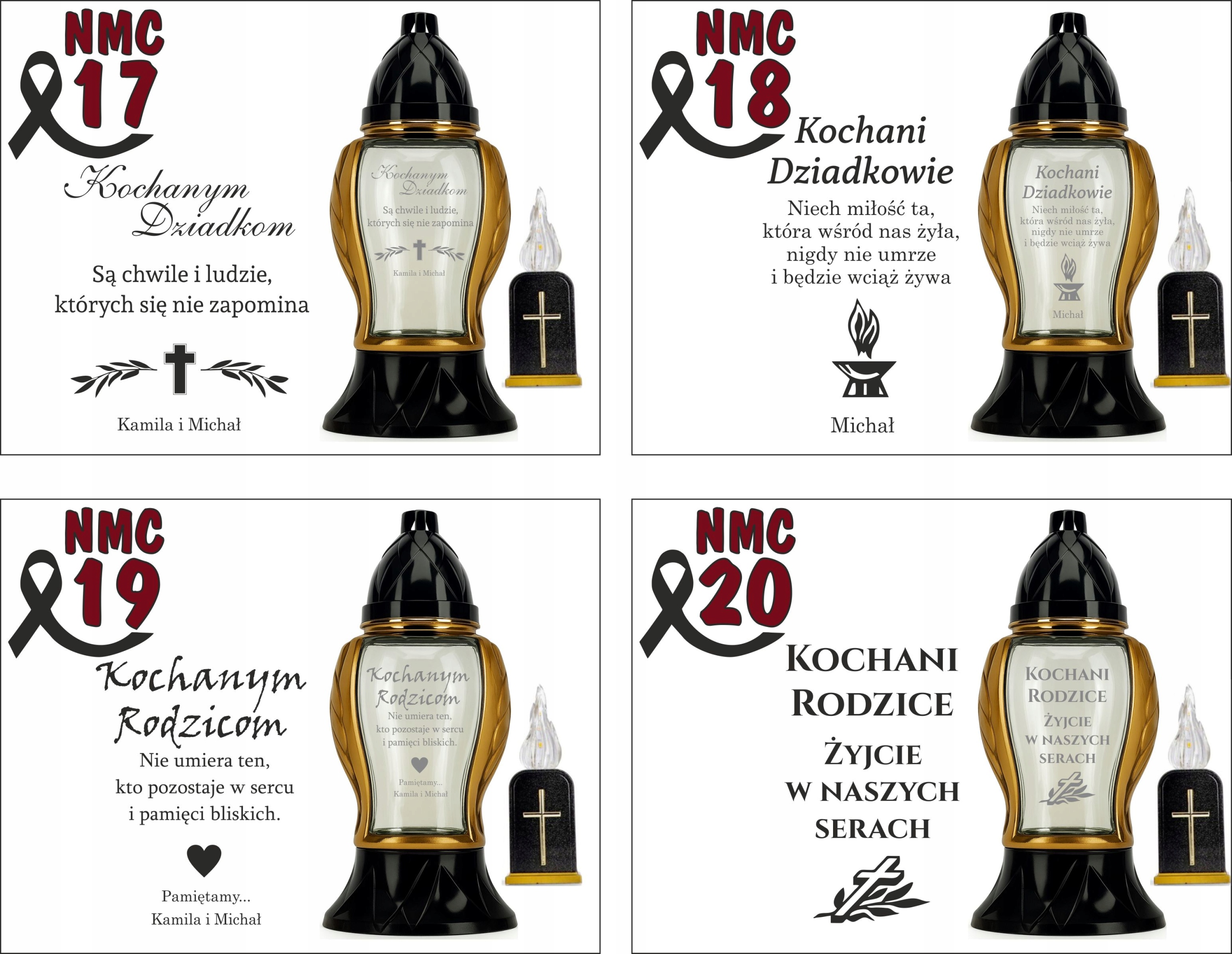 Ozdobny Znicz z Twoim grawerem Napisem Personalizowany dla dziadka