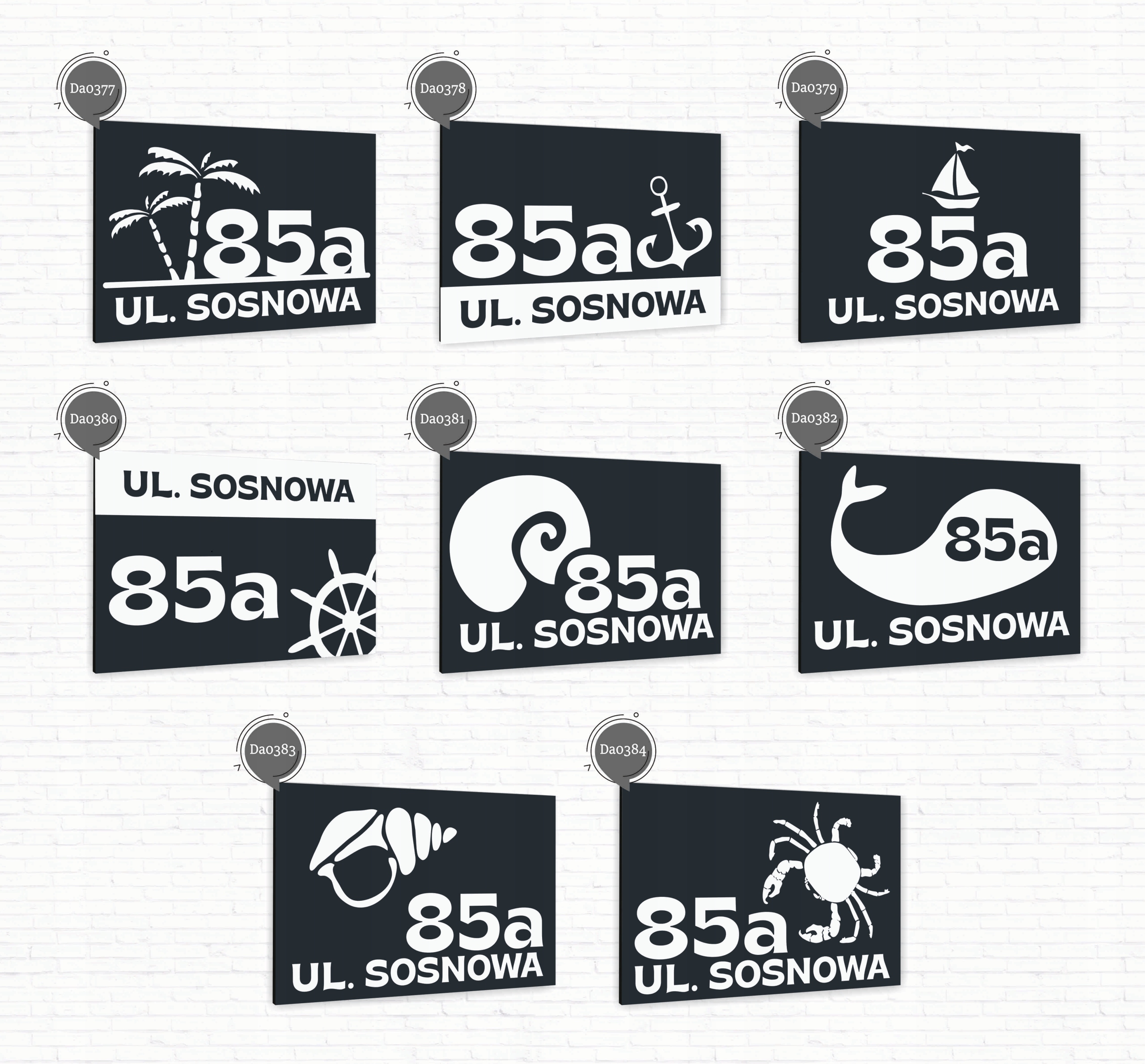 Tabliczka Tablica ADRESOWA ANTRACYT DIBOND 30x20 numer domu ul. dużo wzorów