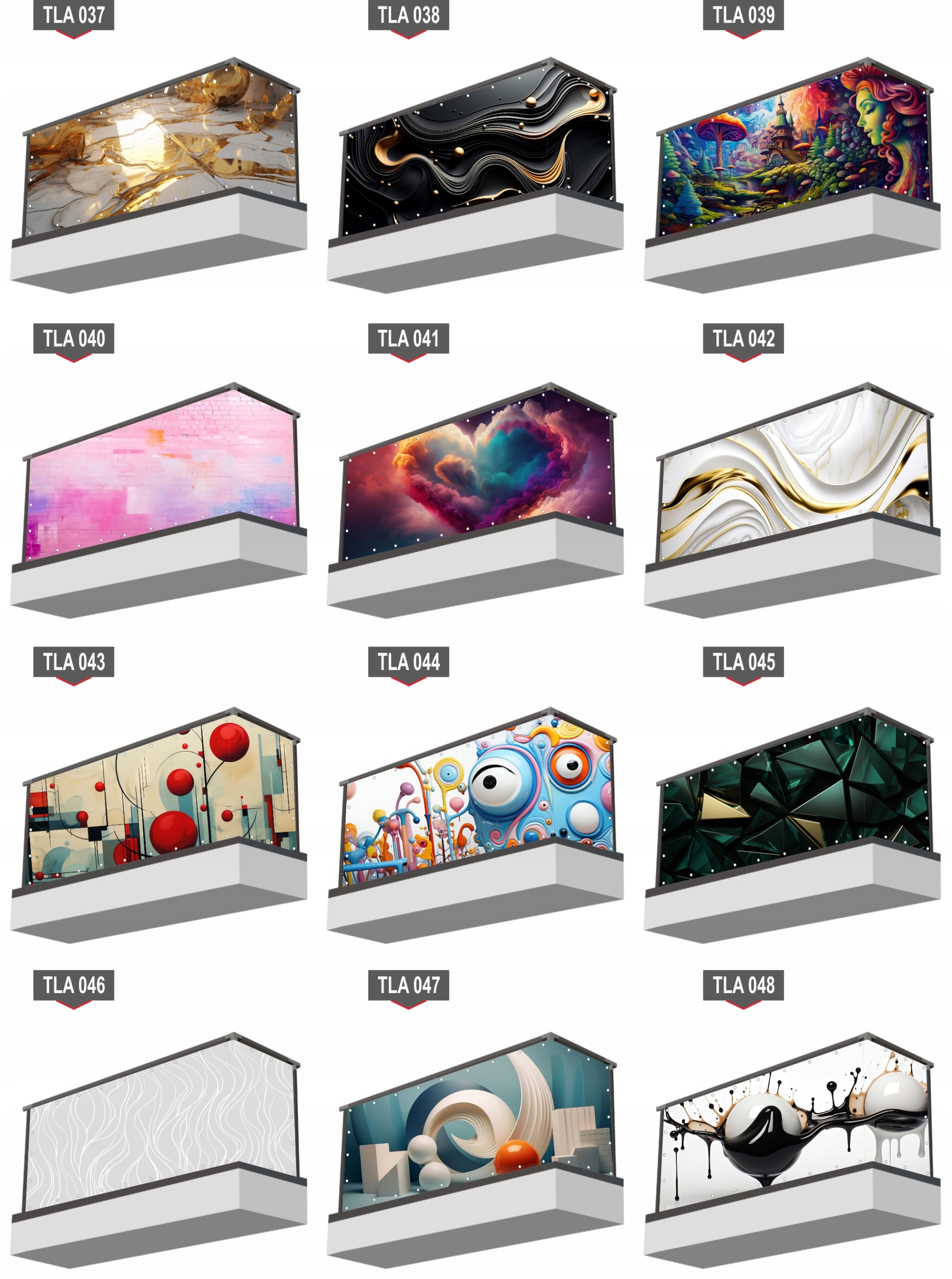 Osłona balkonowa mata ozdobna na balkon na wymiar ABSTRAKCYJNE WZORY