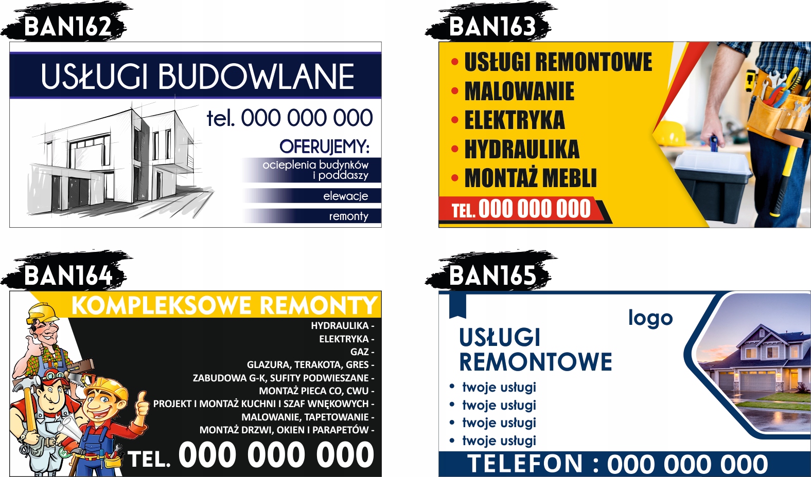 BANER REKLAMOWY OCZKOWANY 200x100 RÓŻNE WZORY WYNAJEM SZALUNKÓW