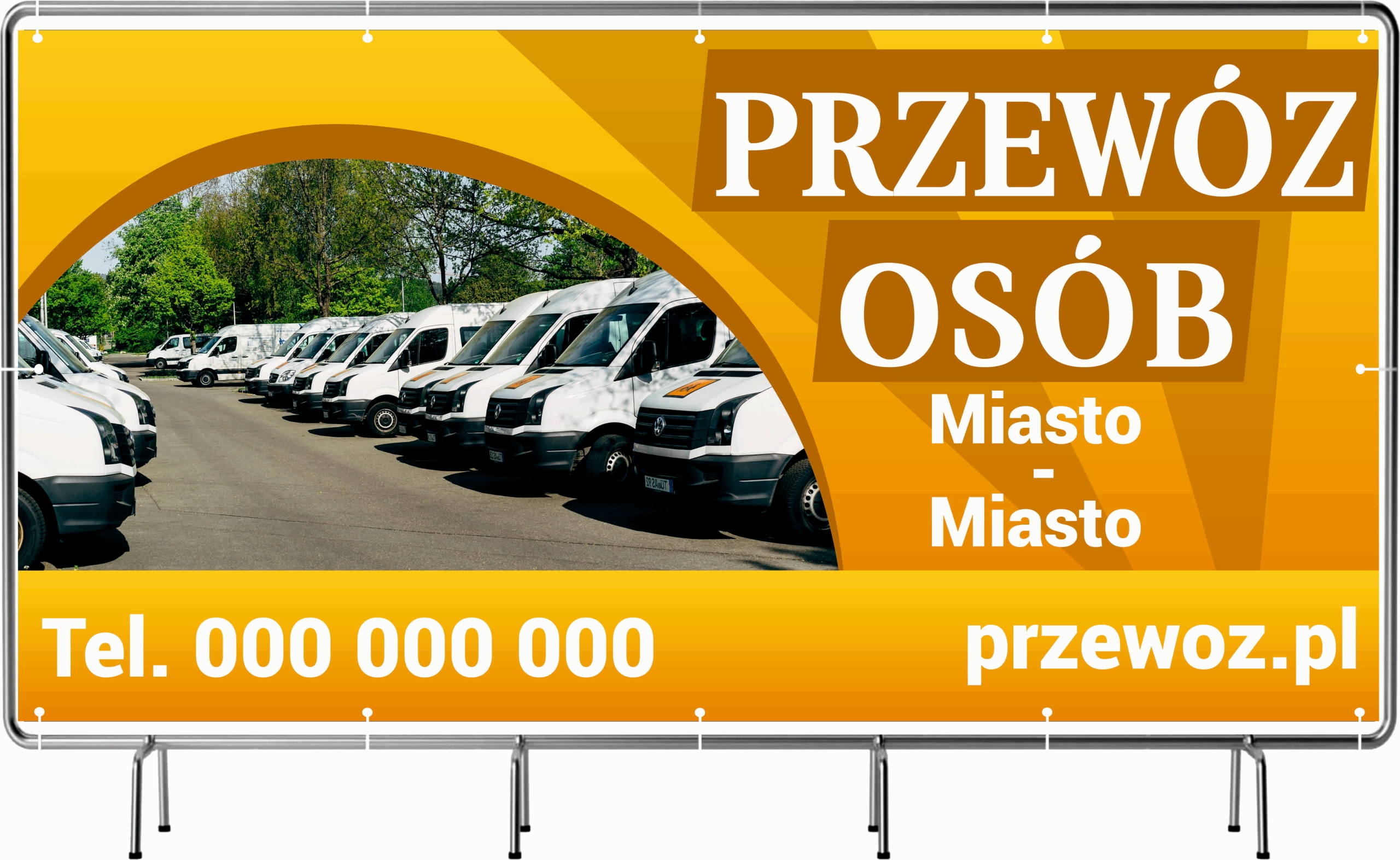 BANER REKLAMOWY 130x80cm projekt w cenie różne wzory PRZEWÓZ OSÓB