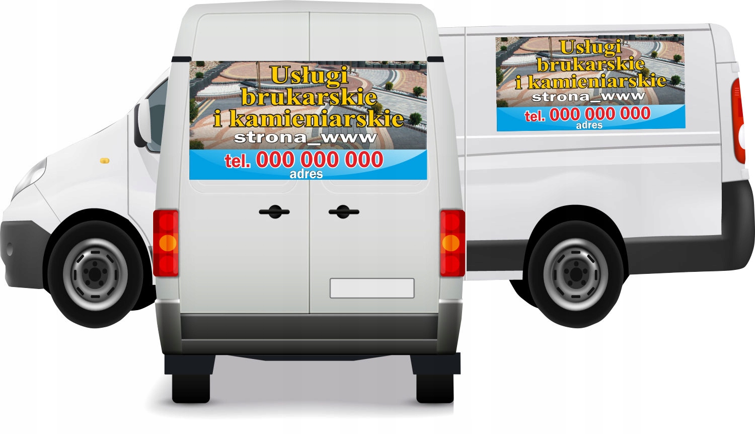 Reklama Naklejka na samochód USŁUGI BRUKARSKIE