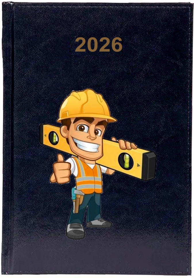 Kalendarz A5 2026 tygodniowy KSIĄŻKOWY FIRMOWY DLA BUDOWLAŃCA Z NADRUKIEM