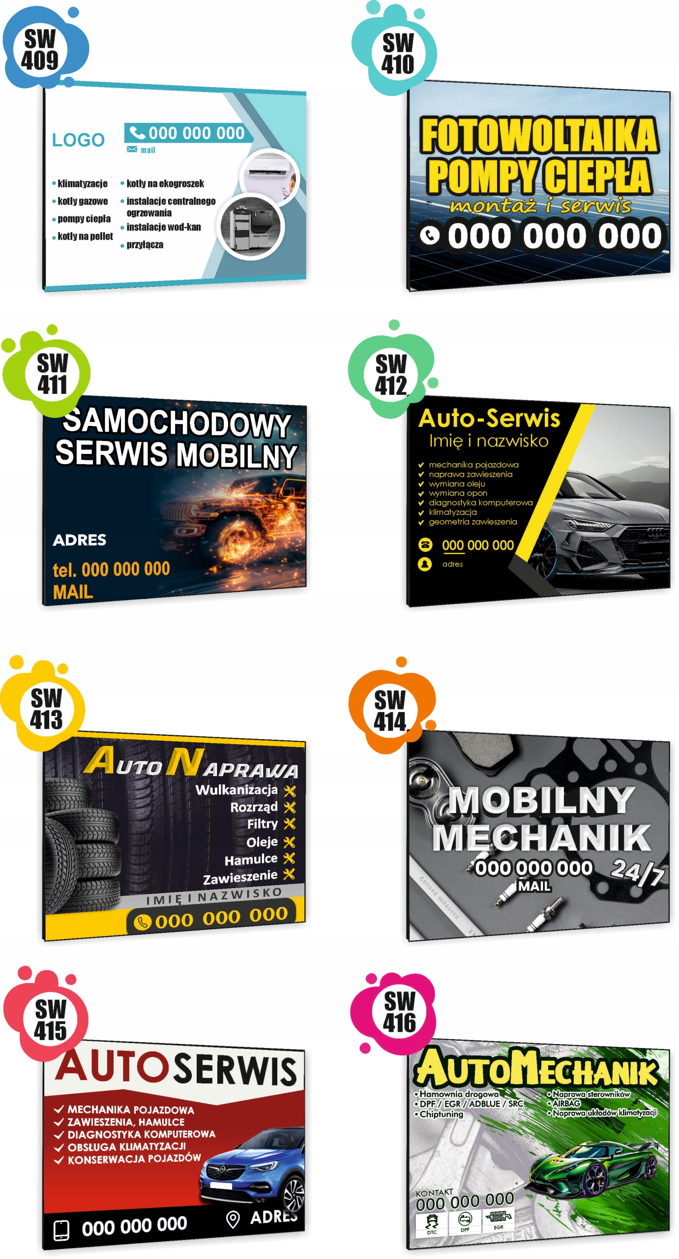 TABLICZKA REKLAMOWA szyld z dibondu nadruk 40x30 elektryk naprawy