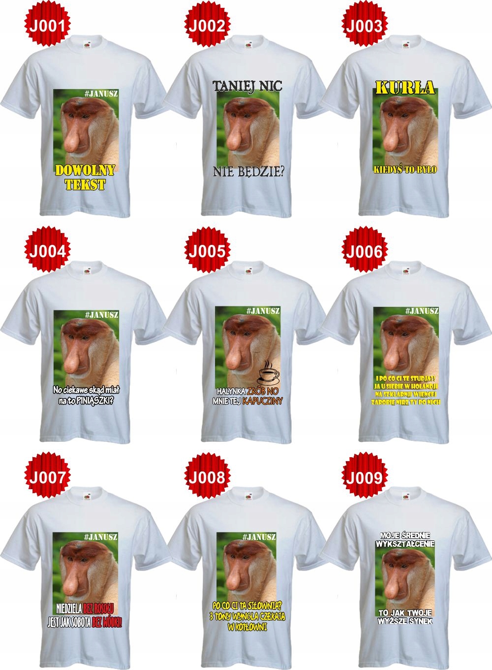 Koszulka JANUSZ Nosacz twój tekst napis t-shirt