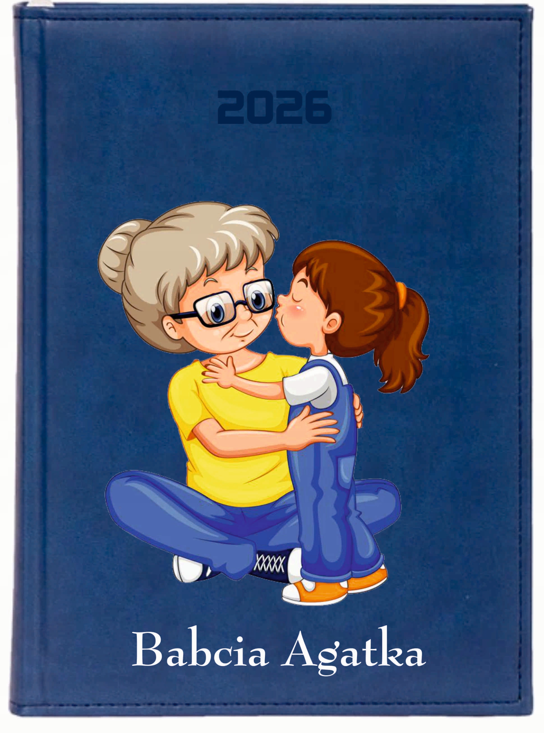 KALENDARZ A5 2026 DZIENNY ksiażkowy Z NADRUKIEM dla babci z imieniem