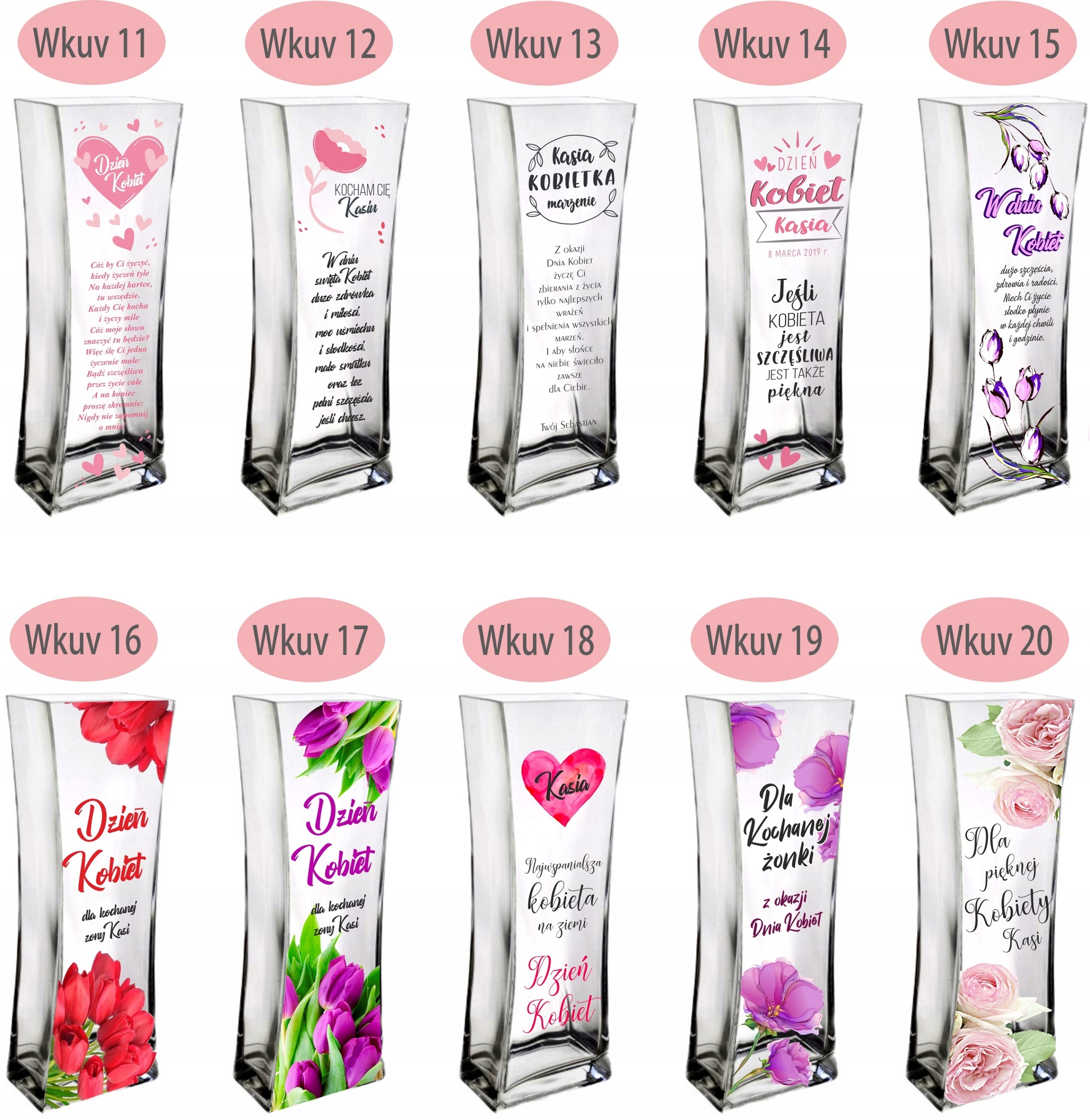 Wazon prezent na Dzień Kobiet dla Kobiety nadruk