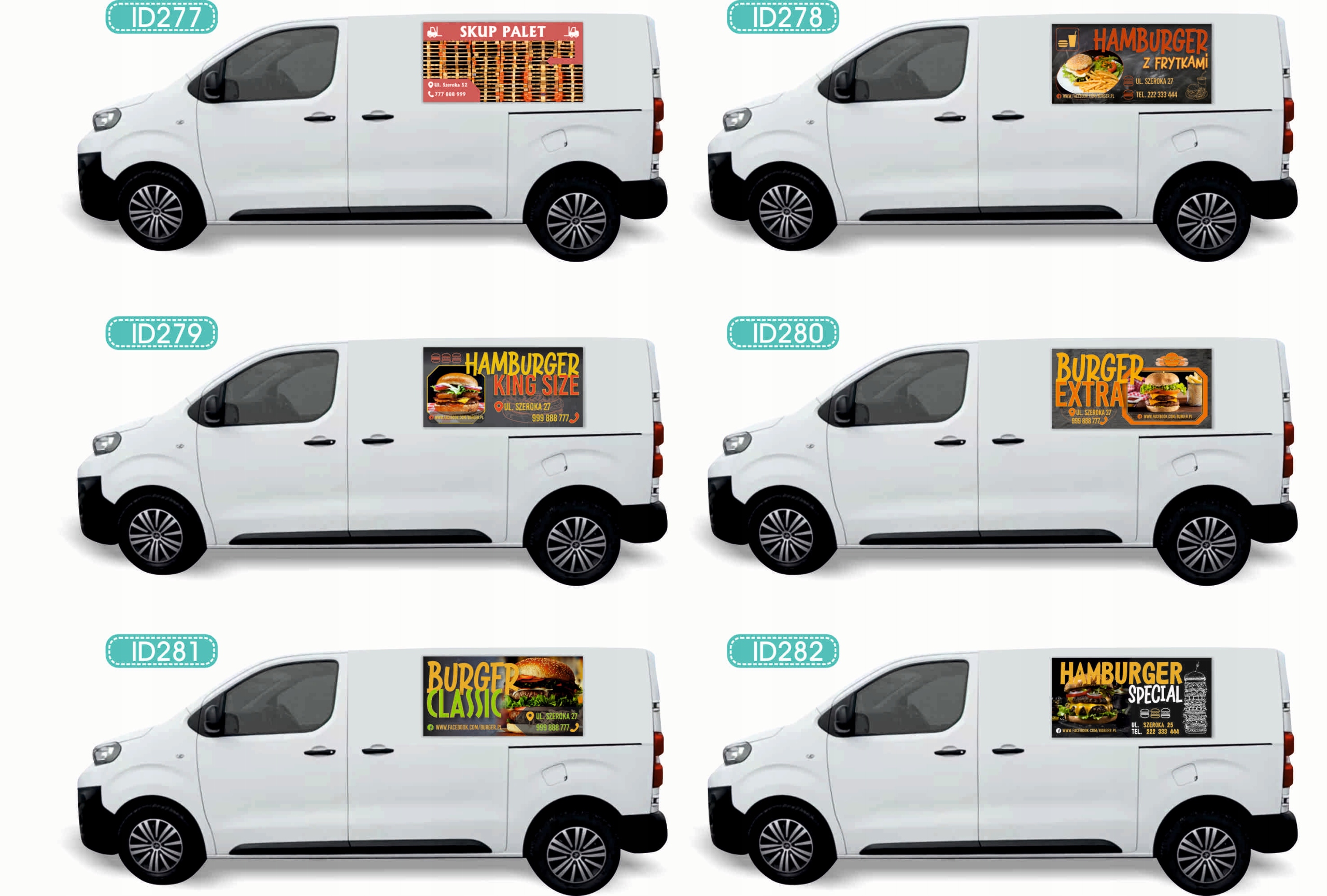 Reklama Naklejka na samochód DUŻO WZORÓW do wyboru SKUP PALET