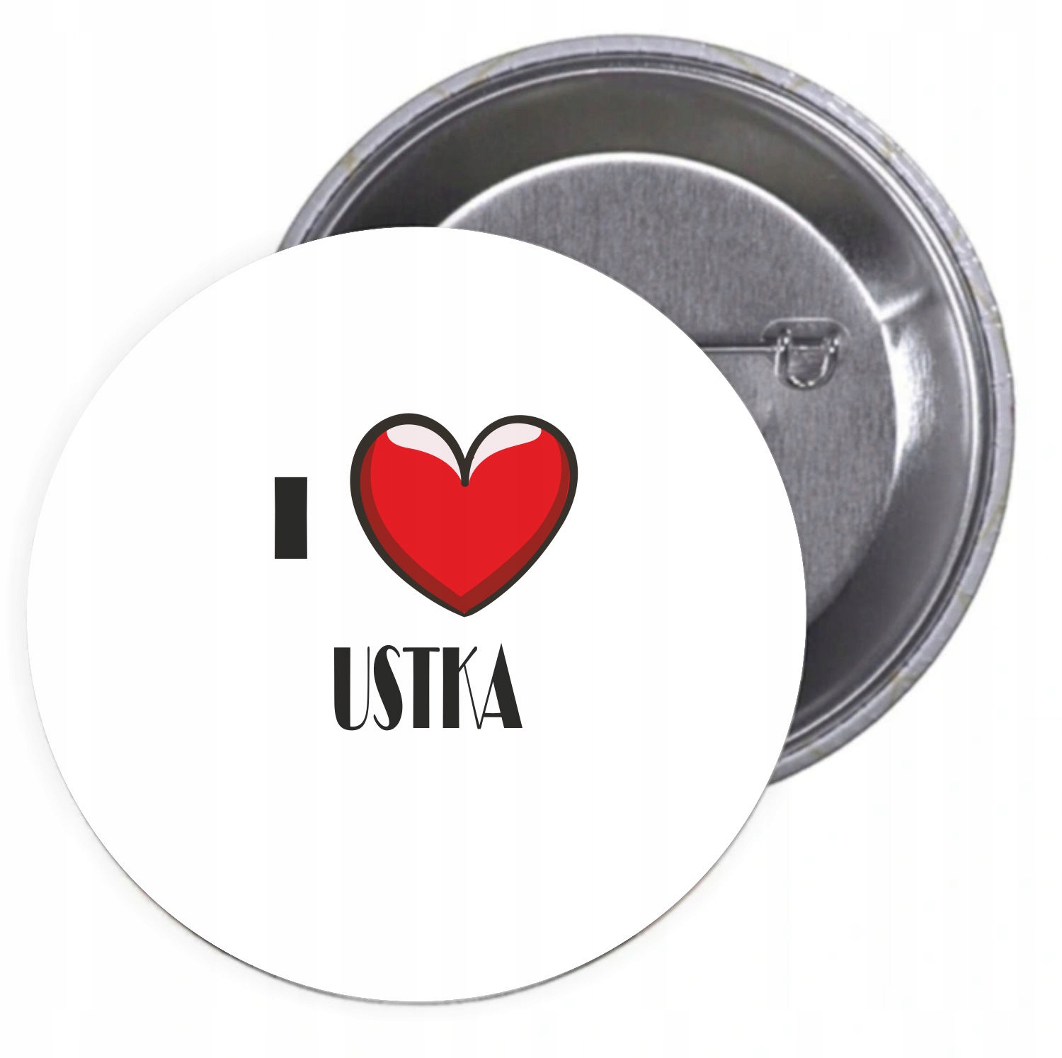 Przypinki buttony I LOVE USTKA z grafiką HIT