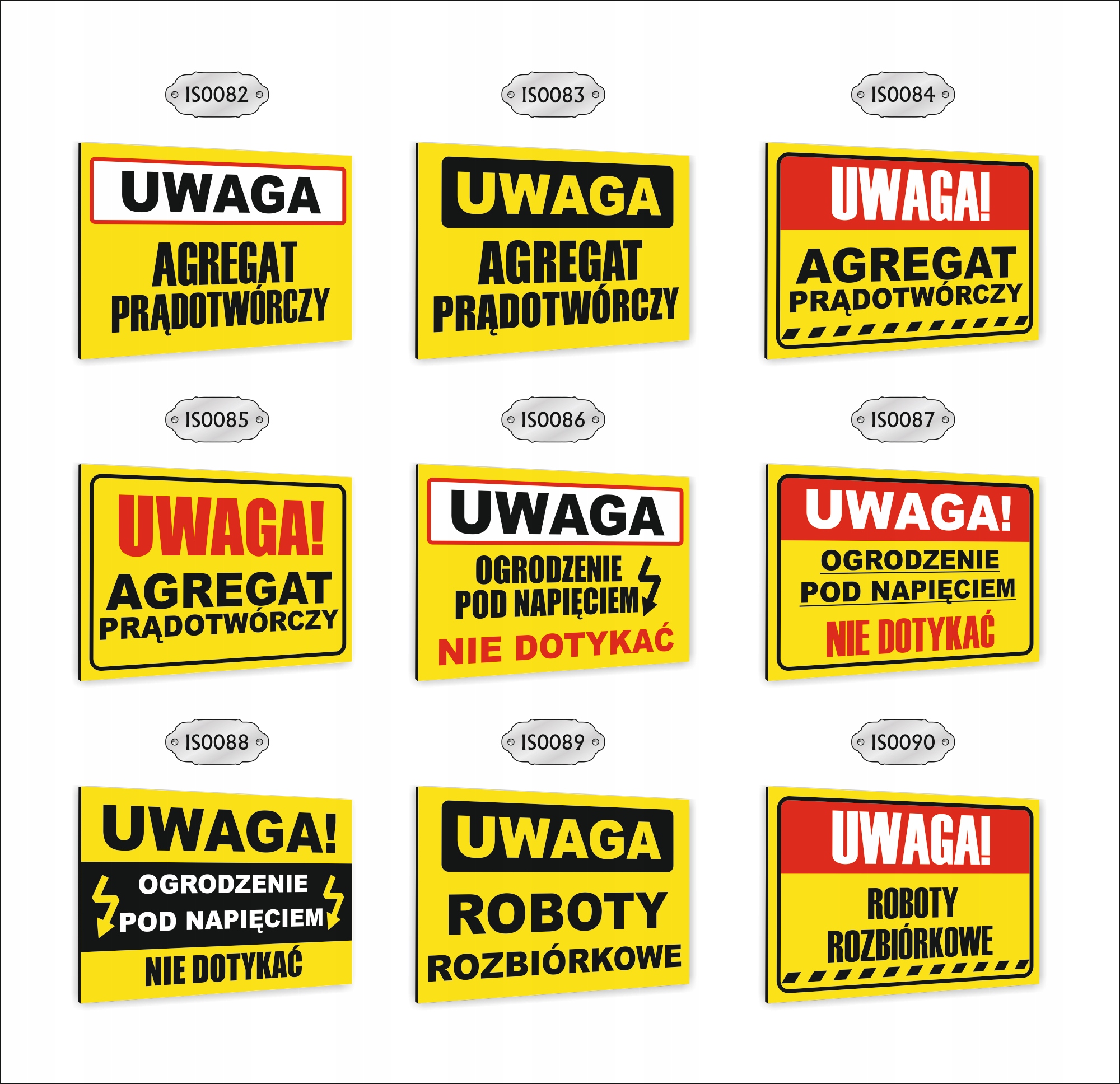 Tabliczka znak informacyjny dibond nadruk UV 30x20 OBWÓD POD NAPIĘCIEM